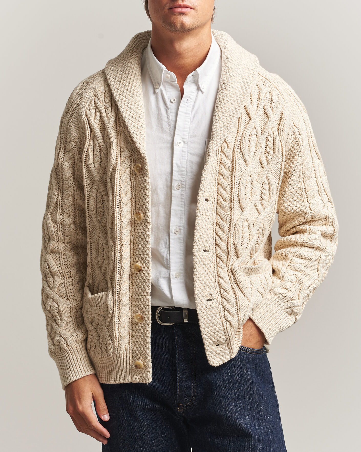 Men | Sweaters & Knitwear | Polo Ralph Lauren | Cotton Marl Cardigan Oatmeal Combo