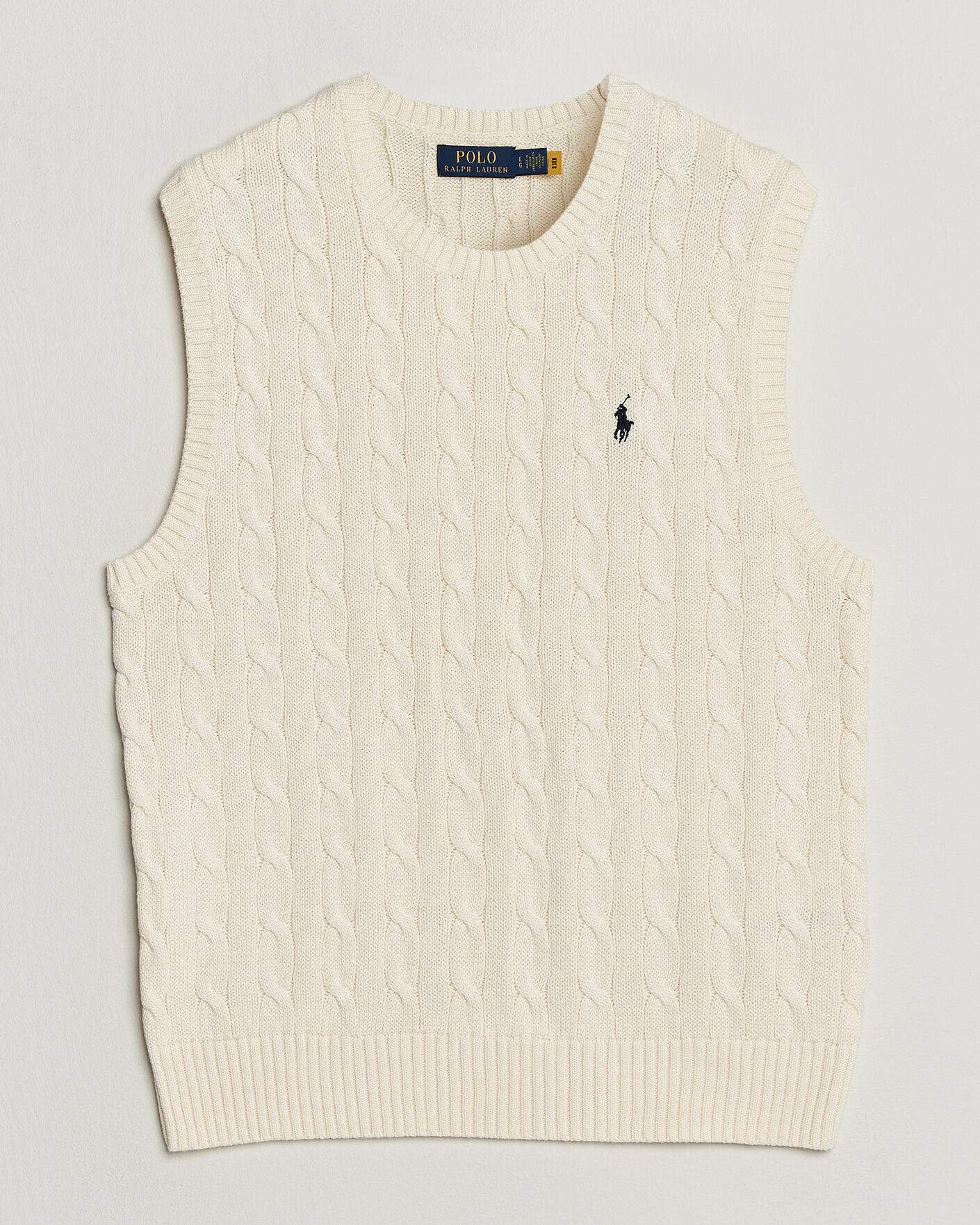 Men | Sweaters & Knitwear | Polo Ralph Lauren | Cotton Cable Vest Andover Cream