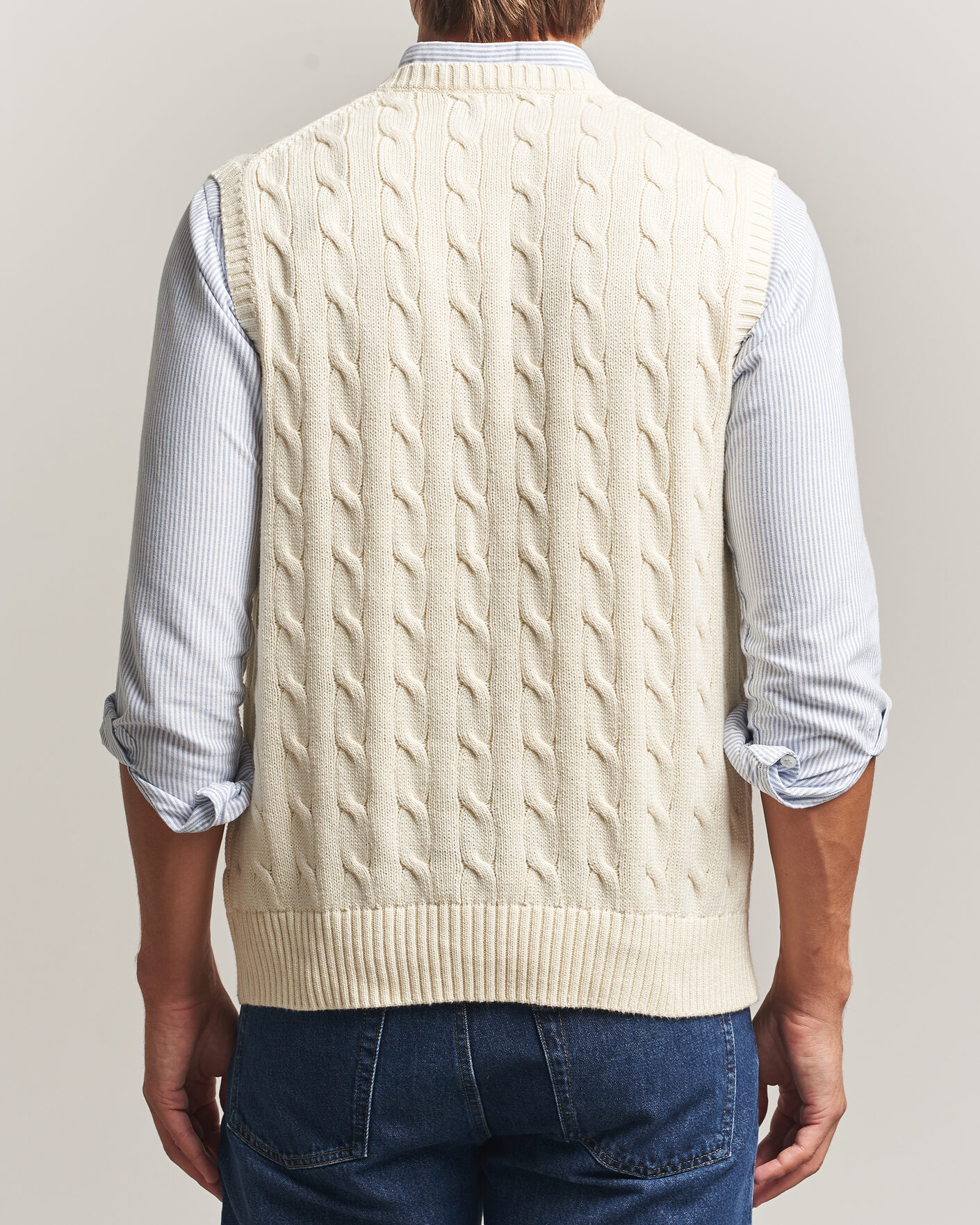 Men | Sweaters & Knitwear | Polo Ralph Lauren | Cotton Cable Vest Andover Cream