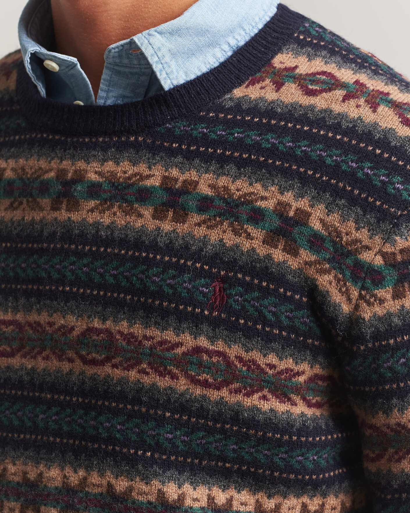 Men | Sweaters & Knitwear | Polo Ralph Lauren | Fair Isle Wool Sweater Navy Combo