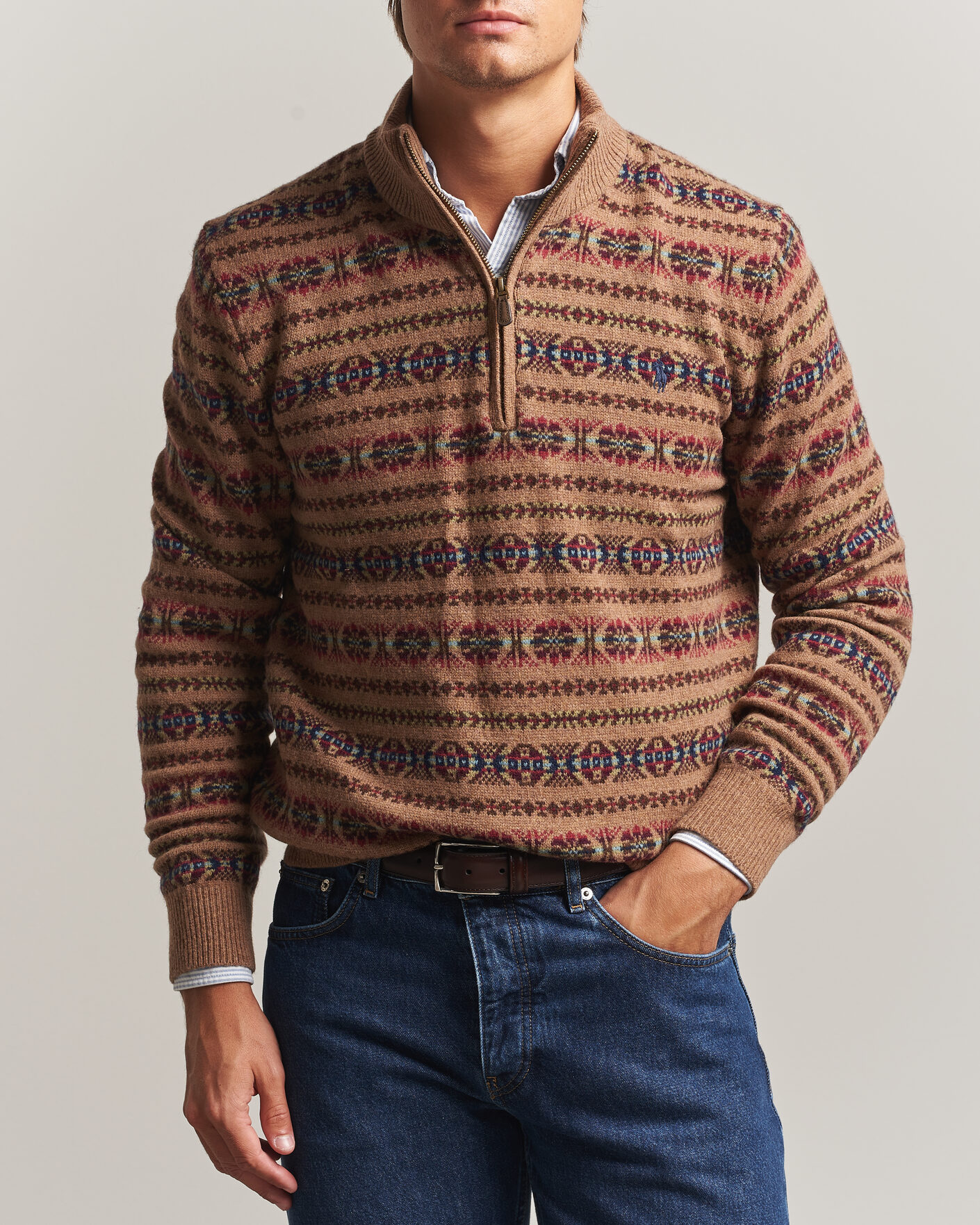 Men | Sweaters & Knitwear | Polo Ralph Lauren | Fair Isle Wool Half-Zip Multi Combo