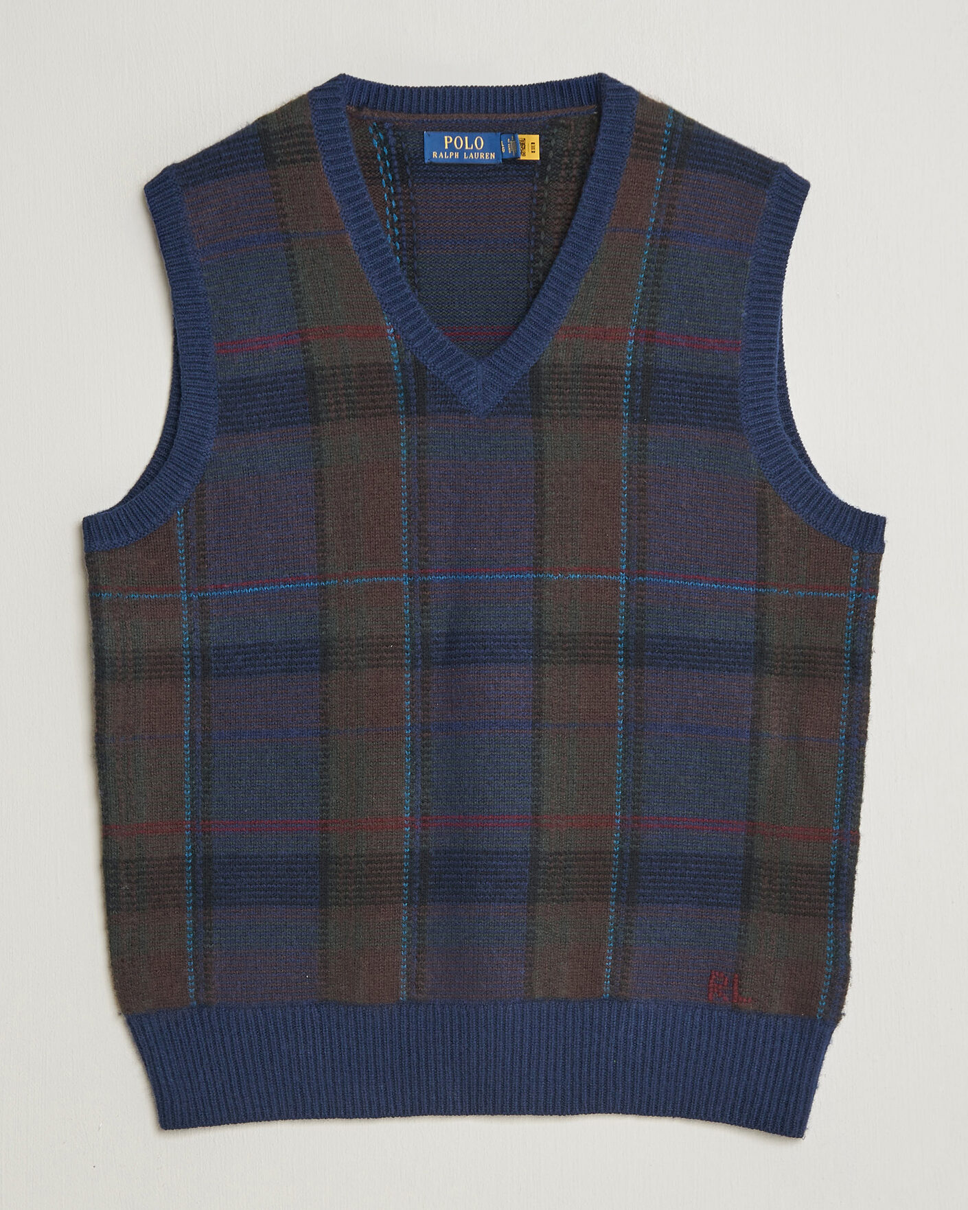 Men | Sweaters & Knitwear | Polo Ralph Lauren | Hudson Cotton Blend V-Neck Vest Navy Multi