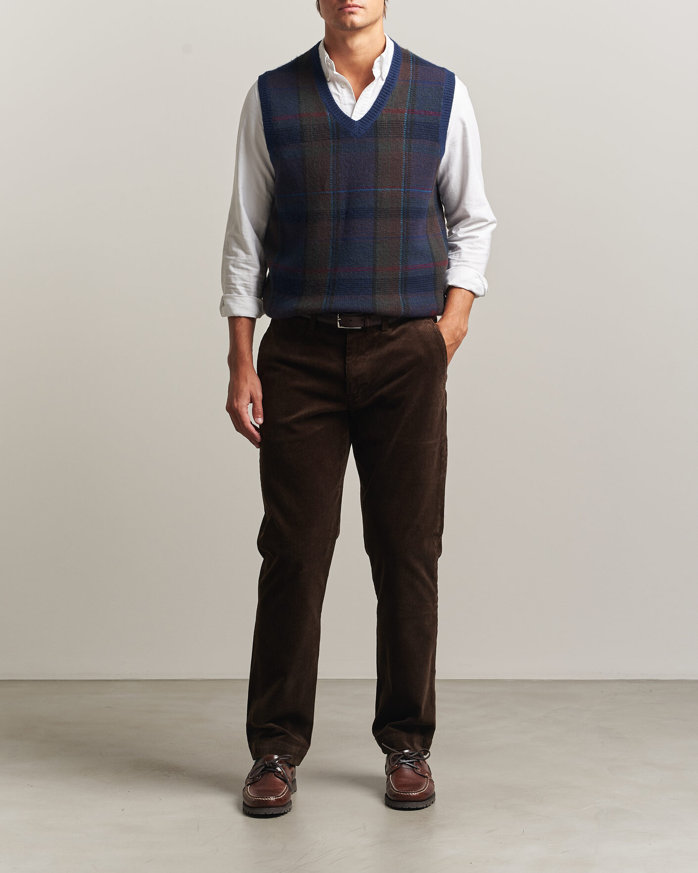 Men | Sweaters & Knitwear | Polo Ralph Lauren | Hudson Cotton Blend V-Neck Vest Navy Multi