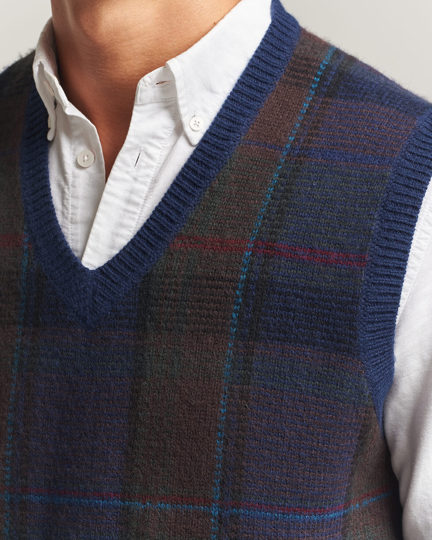 Men | Sweaters & Knitwear | Polo Ralph Lauren | Hudson Cotton Blend V-Neck Vest Navy Multi