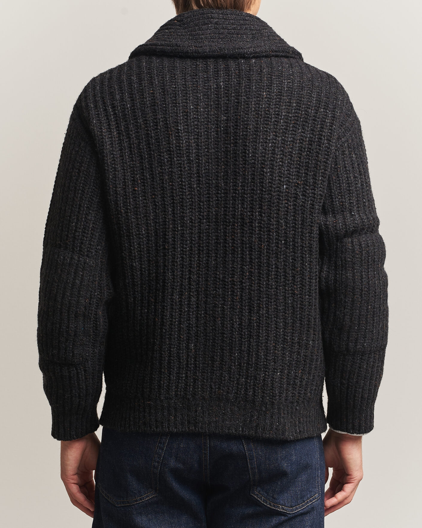 Men | Sweaters & Knitwear | Polo Ralph Lauren | Wool Blend Shawl Collar Cardigan Black Marl