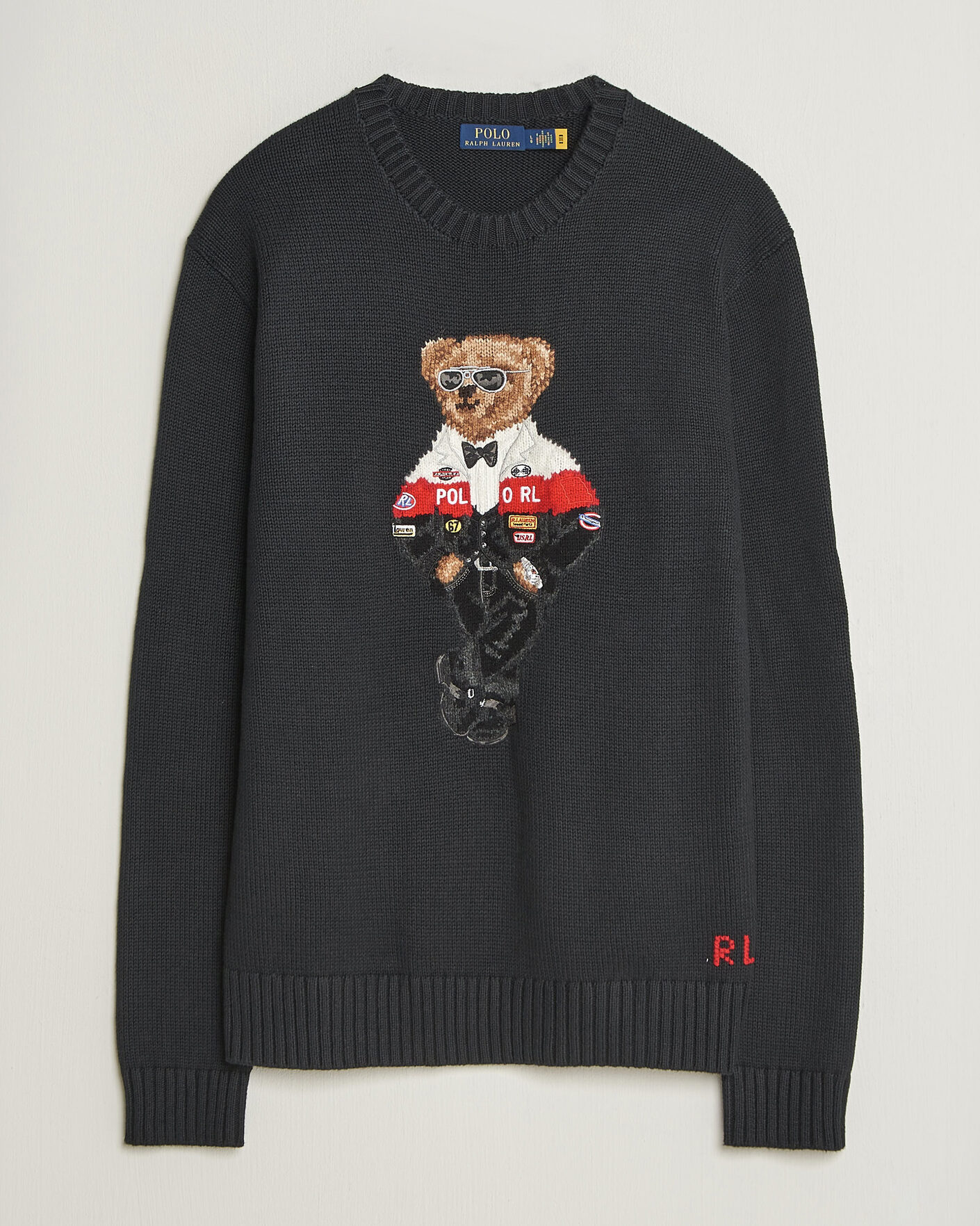 Men | Sweaters & Knitwear | Polo Ralph Lauren | Cotton Blend Bear Sweater Polo Black
