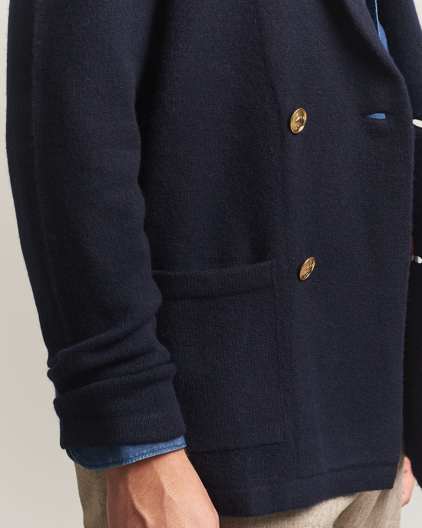 Men | Sweaters & Knitwear | Polo Ralph Lauren | Double Breasted Cashmere Cardigan Aviator Navy