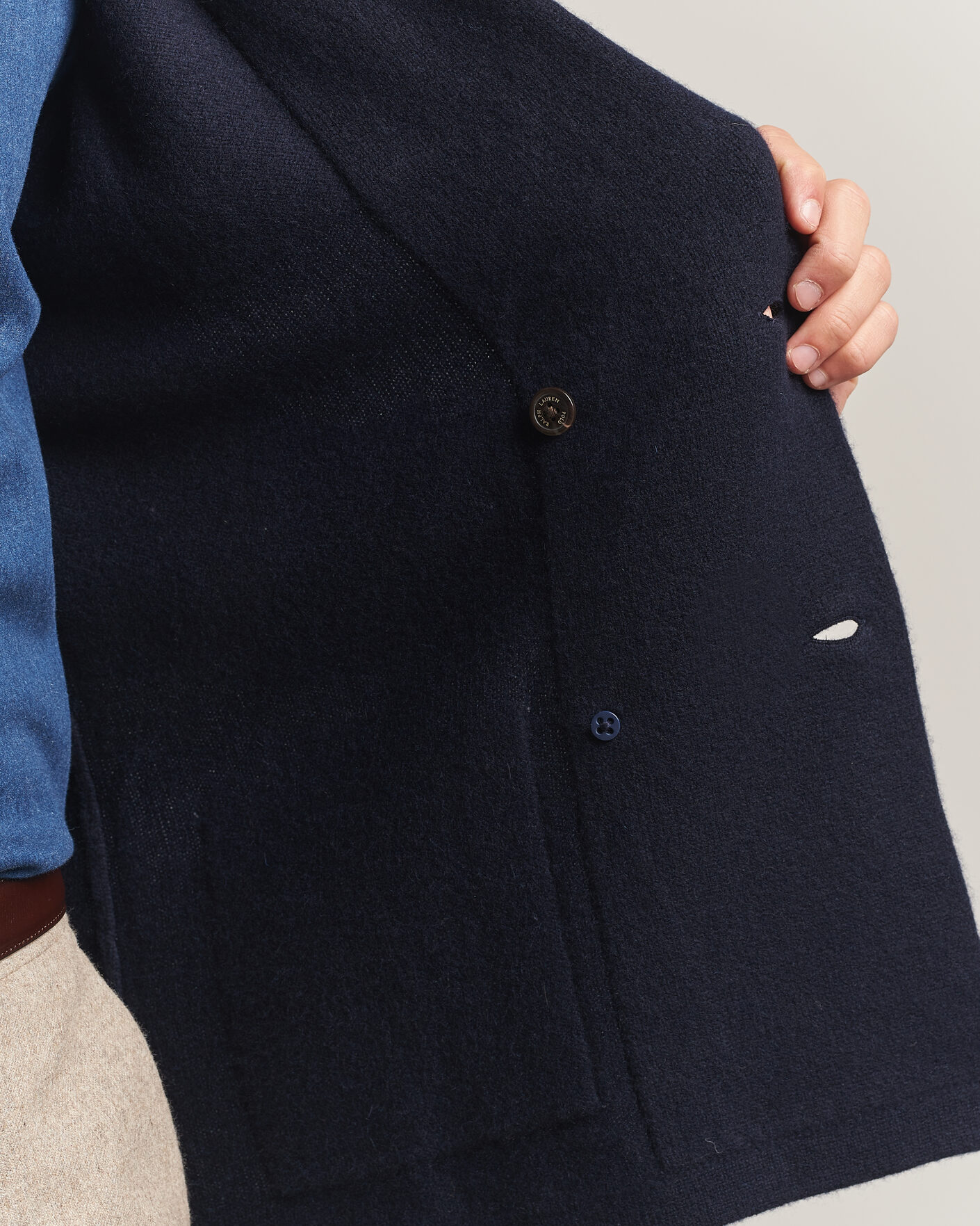 Men | Sweaters & Knitwear | Polo Ralph Lauren | Double Breasted Cashmere Cardigan Aviator Navy