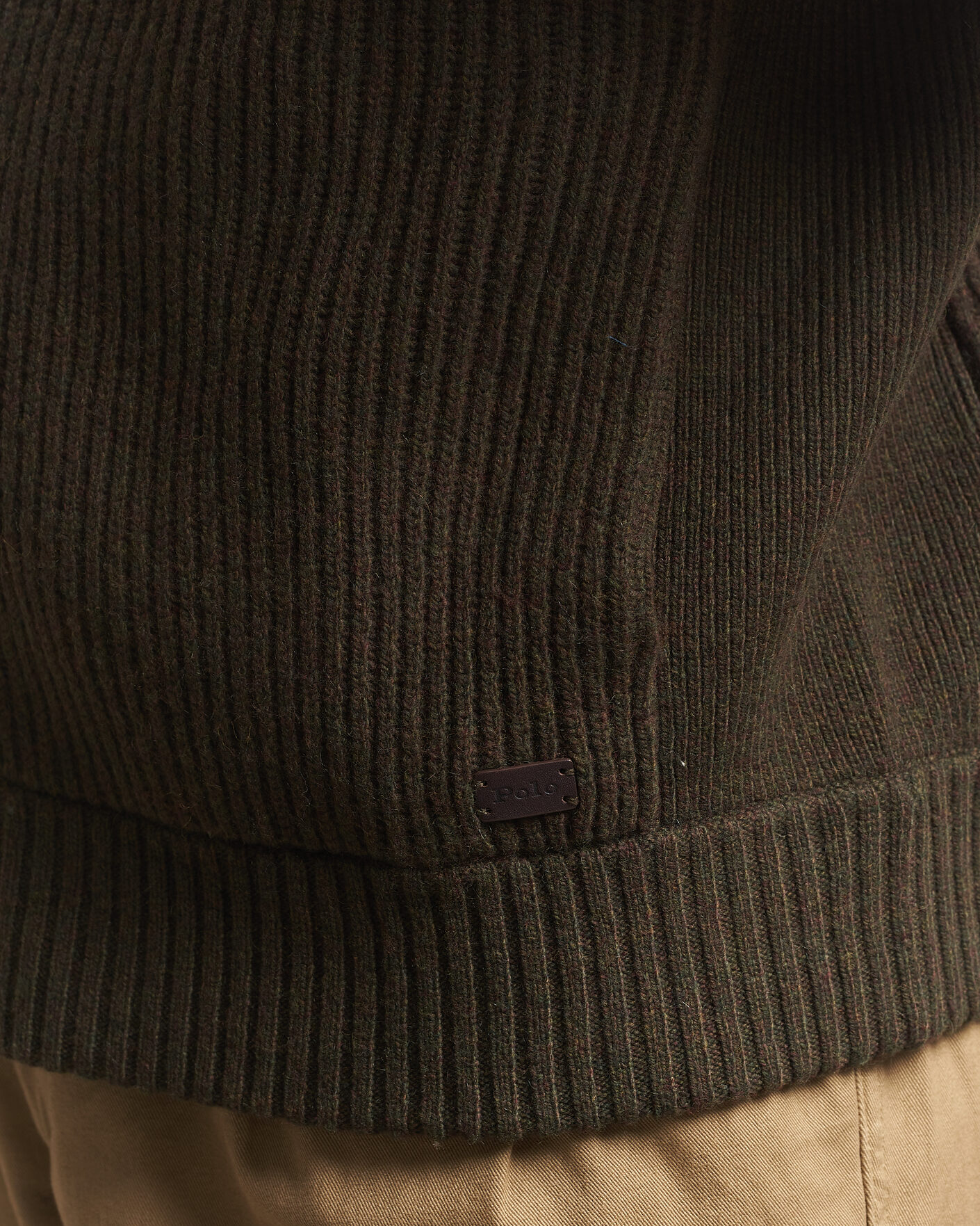 Men | Sweaters & Knitwear | Polo Ralph Lauren | Wool/Cashmere Full-Zip Ekanite Olive Heather
