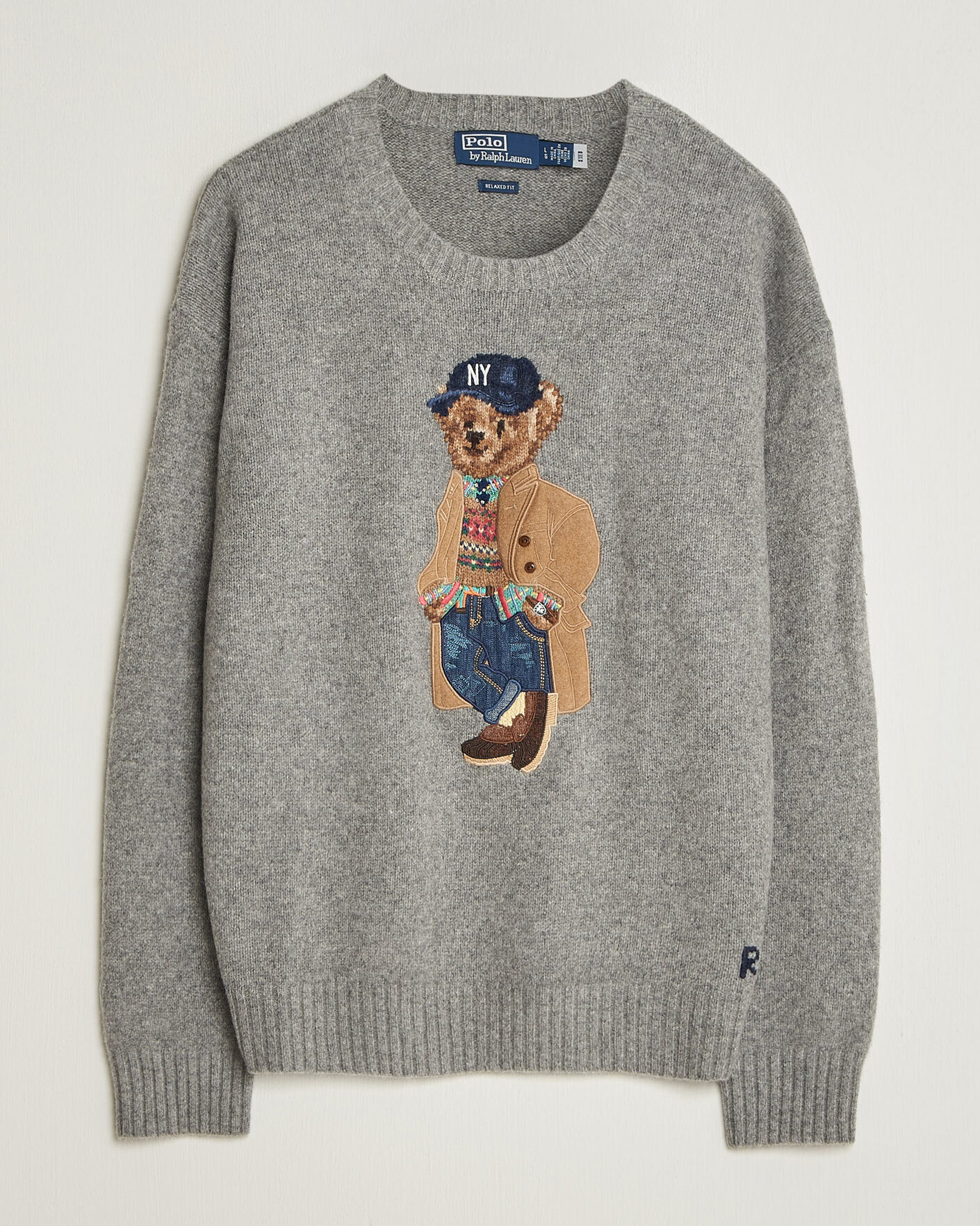 Men | Sweaters & Knitwear | Polo Ralph Lauren | Wool Blend Bear Sweater Grey Combo