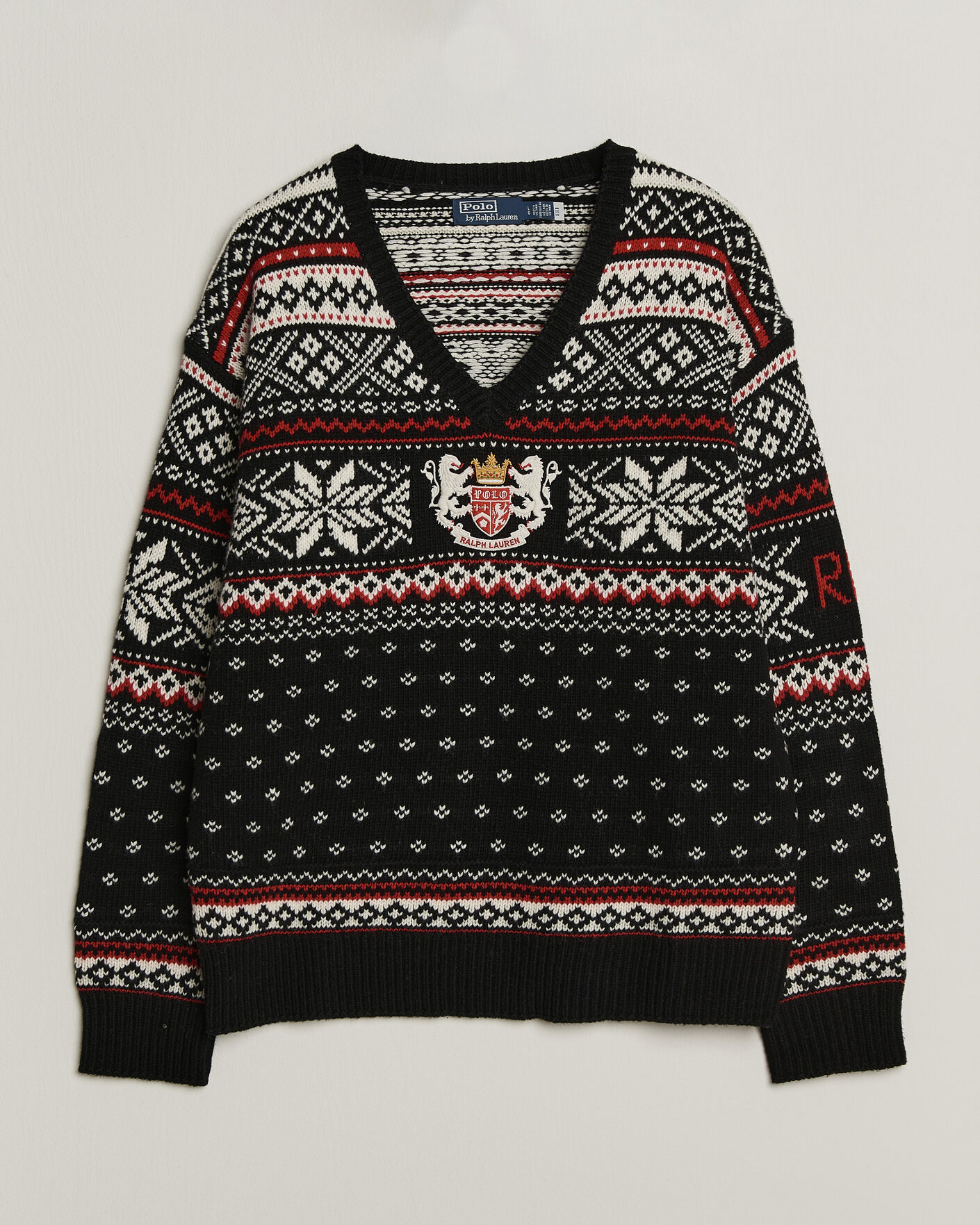 Men | Sweaters & Knitwear | Polo Ralph Lauren | Royal Holiday Wool Sweater Black Combo