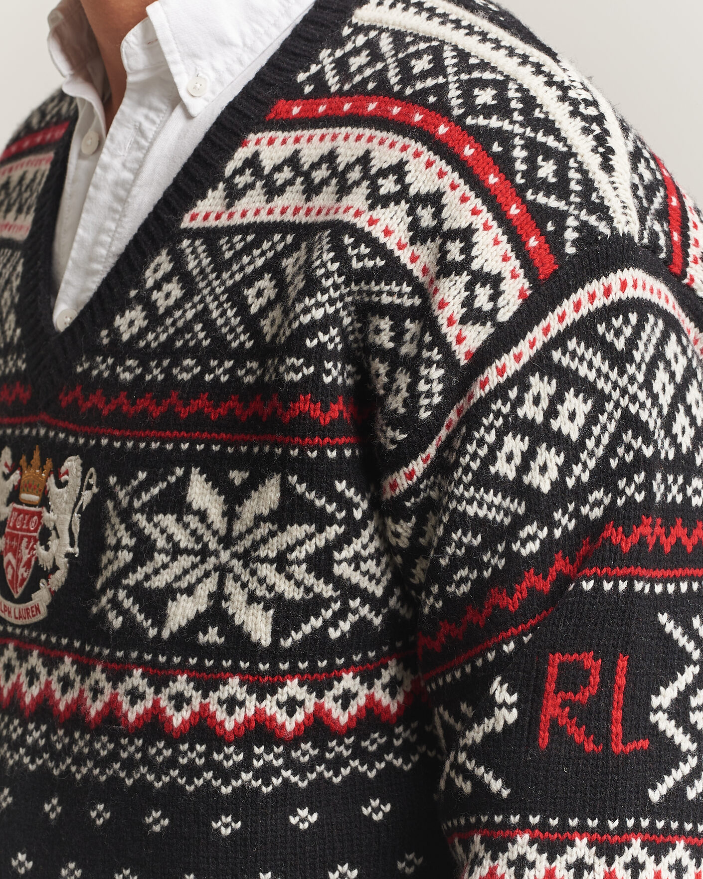 Men | Sweaters & Knitwear | Polo Ralph Lauren | Royal Holiday Wool Sweater Black Combo