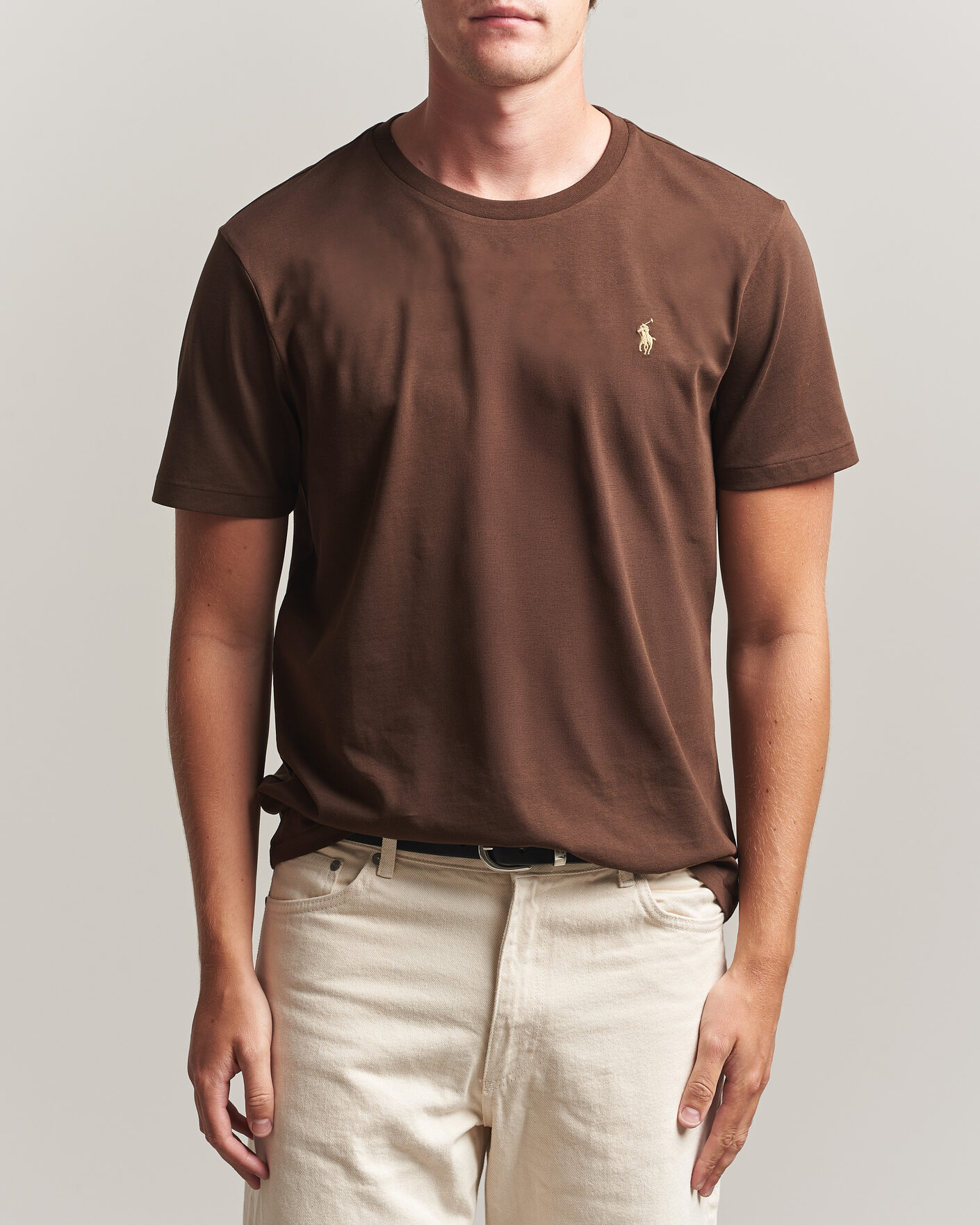 Men | T-Shirts | Polo Ralph Lauren | Custom Slim Fit T-shirt Nutmeg Brown