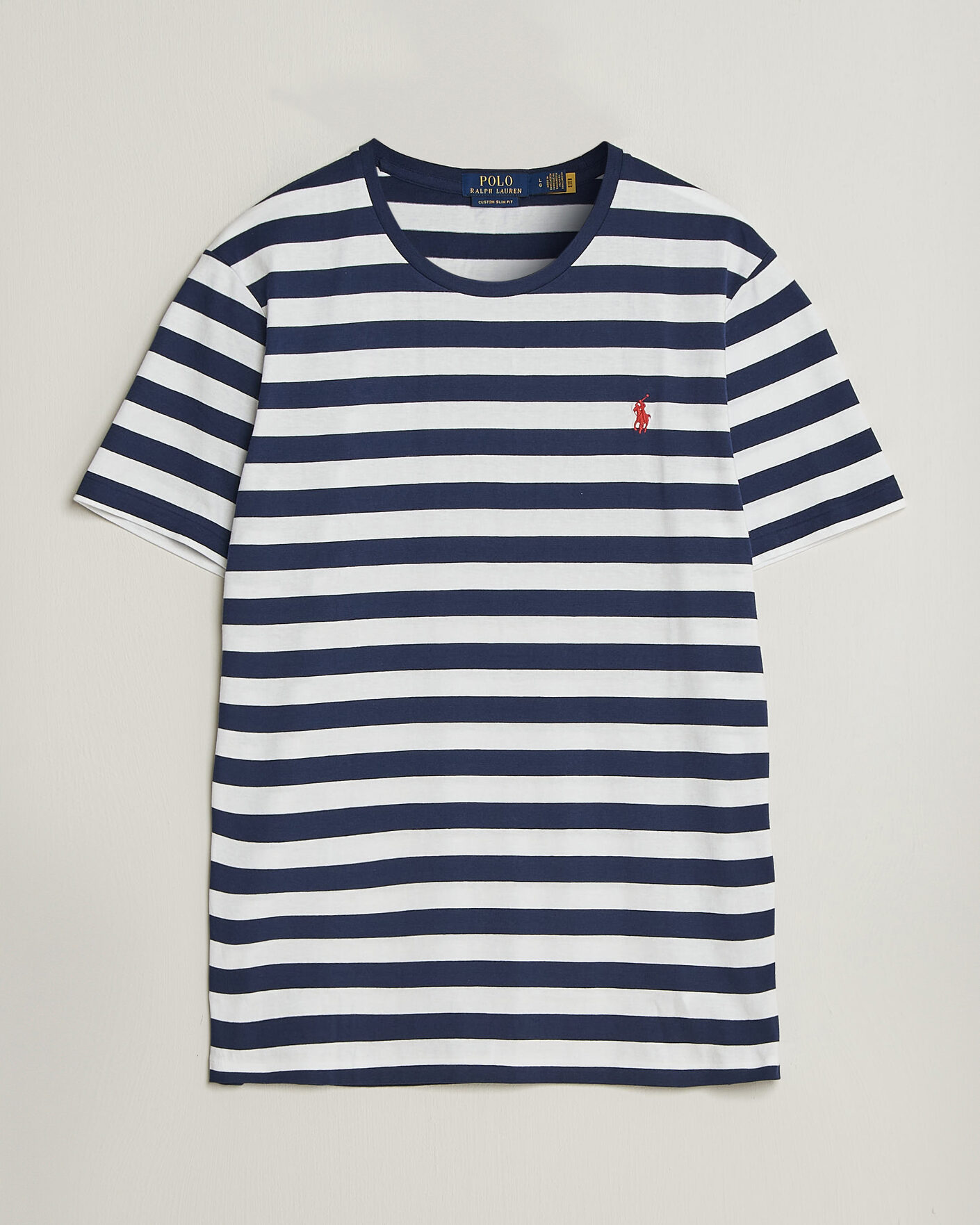 Men | T-Shirts | Polo Ralph Lauren | Custom Slim Fit Striped T-Shirt Newport Navy