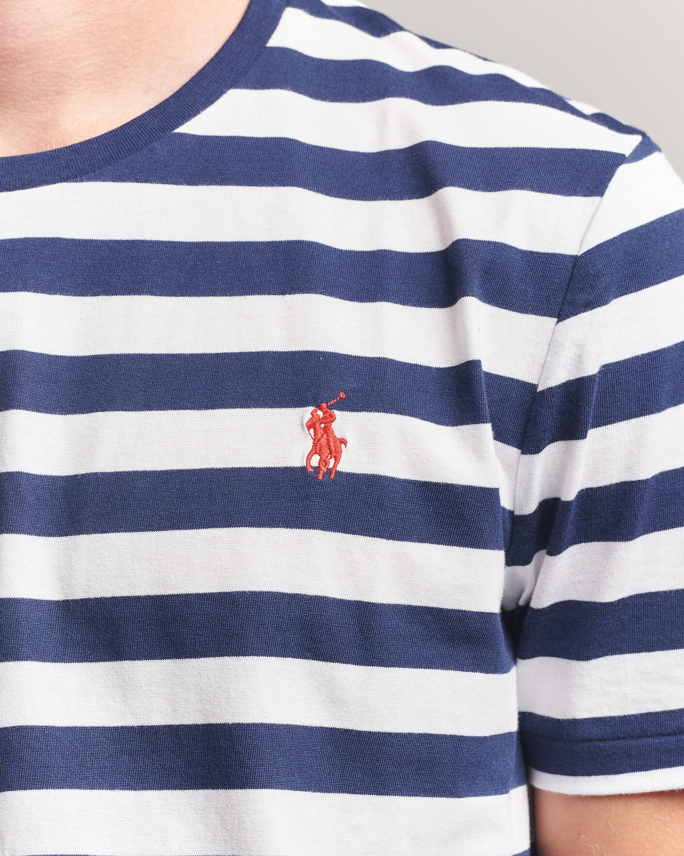 Men | T-Shirts | Polo Ralph Lauren | Custom Slim Fit Striped T-Shirt Newport Navy