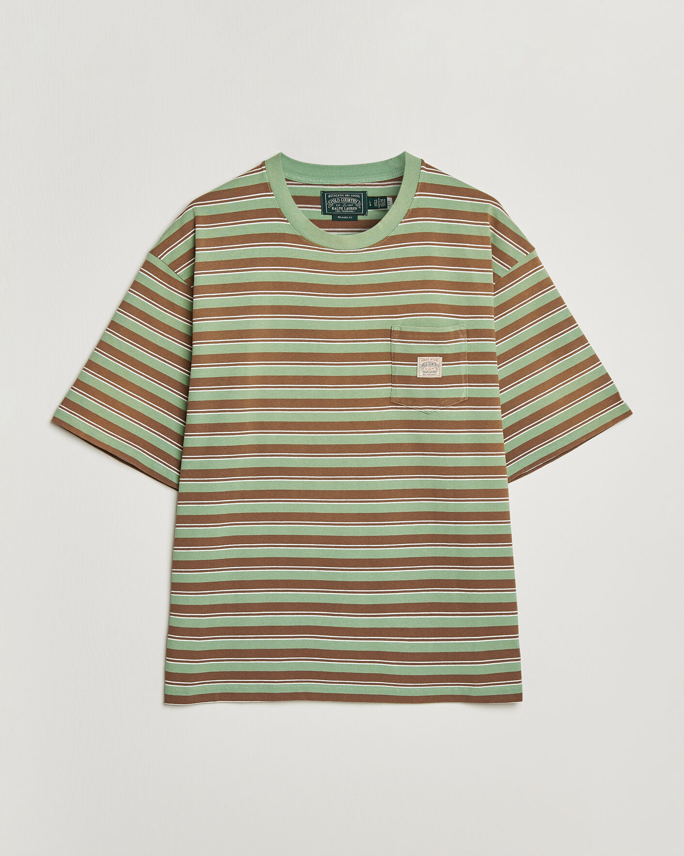 Men | T-Shirts | Polo Ralph Lauren | Relaxed Fit Striped T-Shirt Outback Green