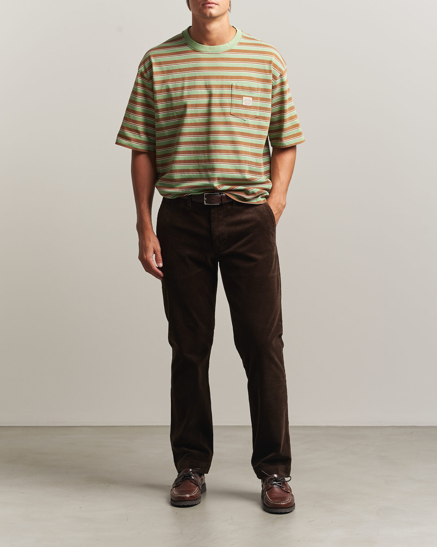 Men | T-Shirts | Polo Ralph Lauren | Relaxed Fit Striped T-Shirt Outback Green