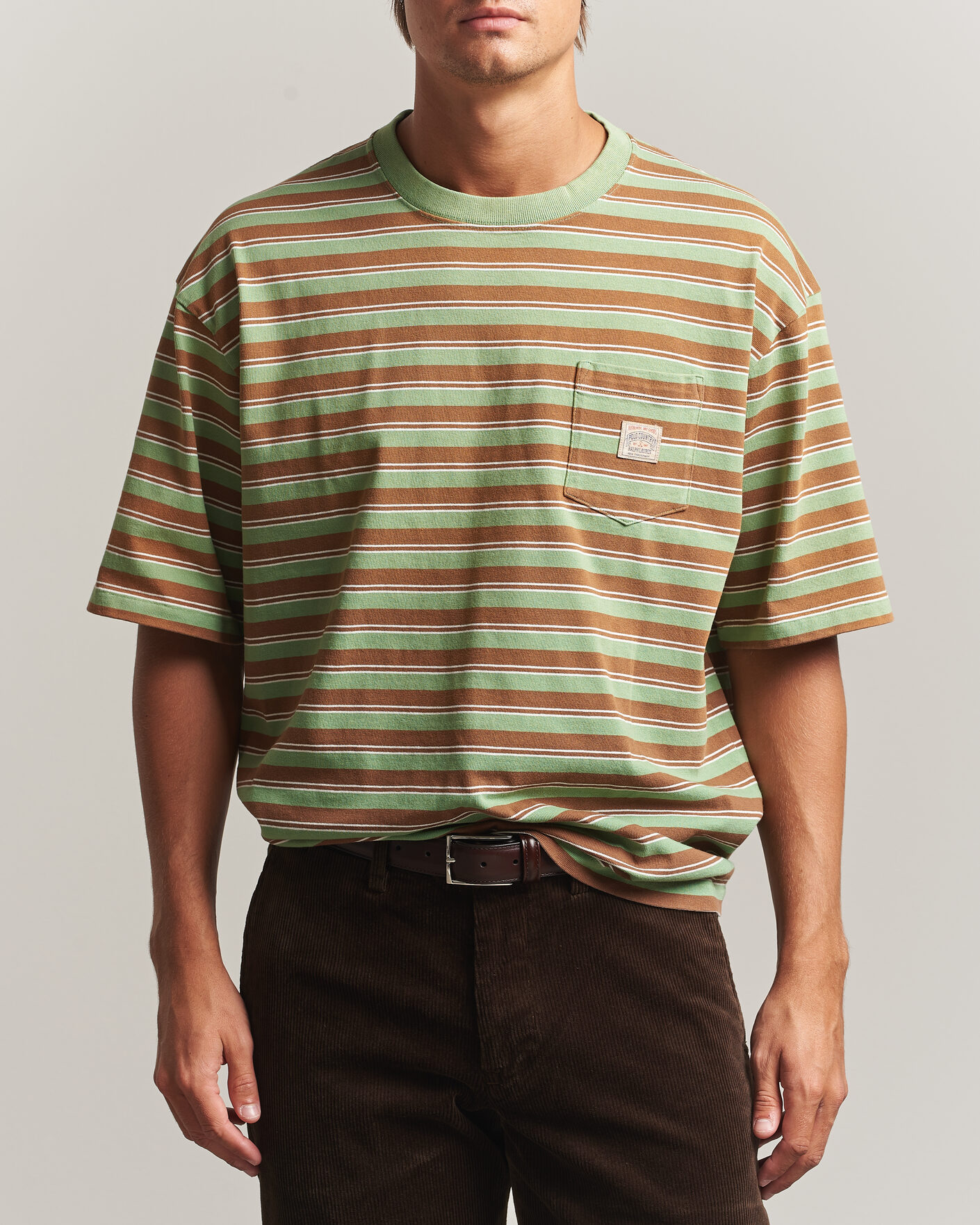 Men | T-Shirts | Polo Ralph Lauren | Relaxed Fit Striped T-Shirt Outback Green