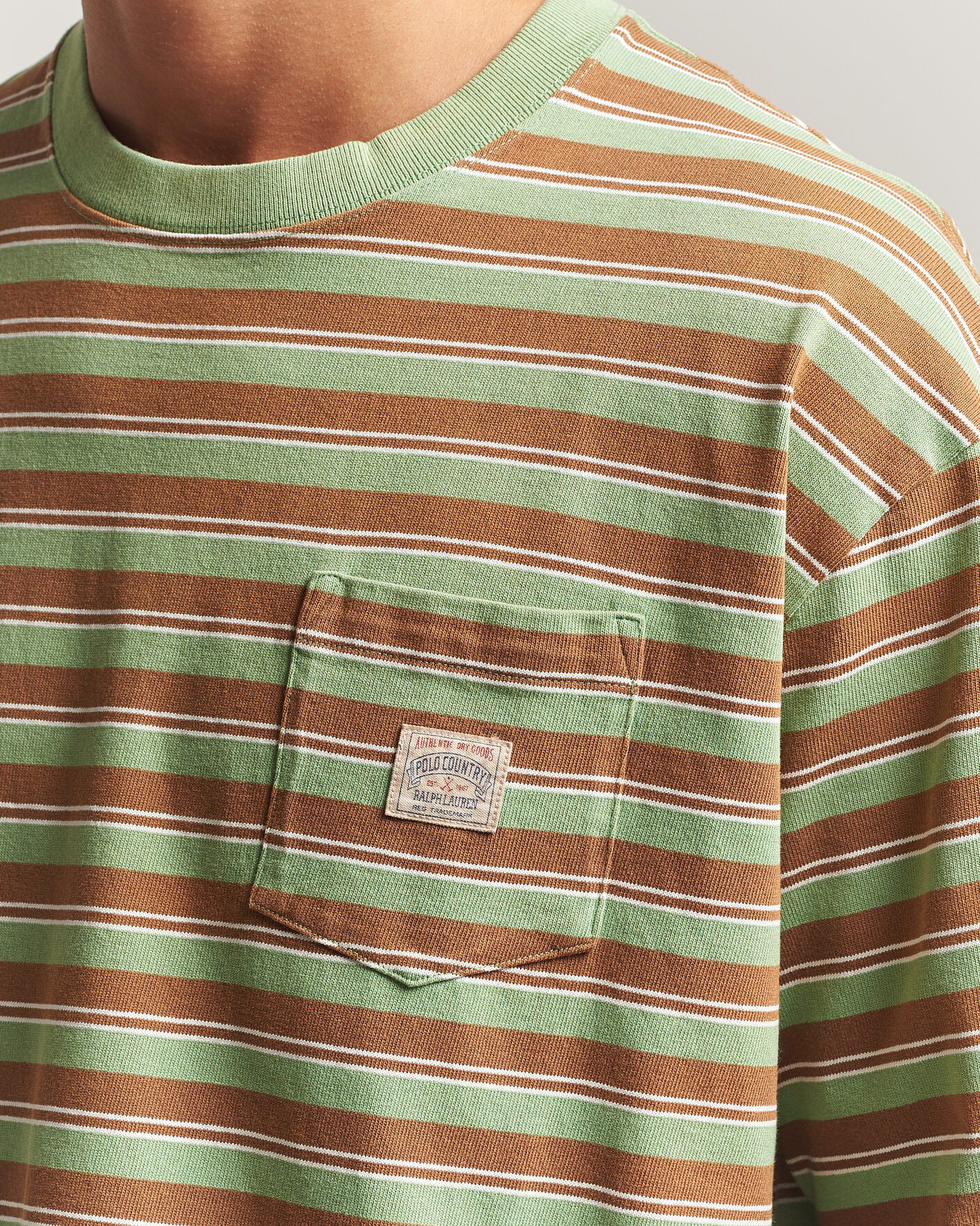 Men | T-Shirts | Polo Ralph Lauren | Relaxed Fit Striped T-Shirt Outback Green