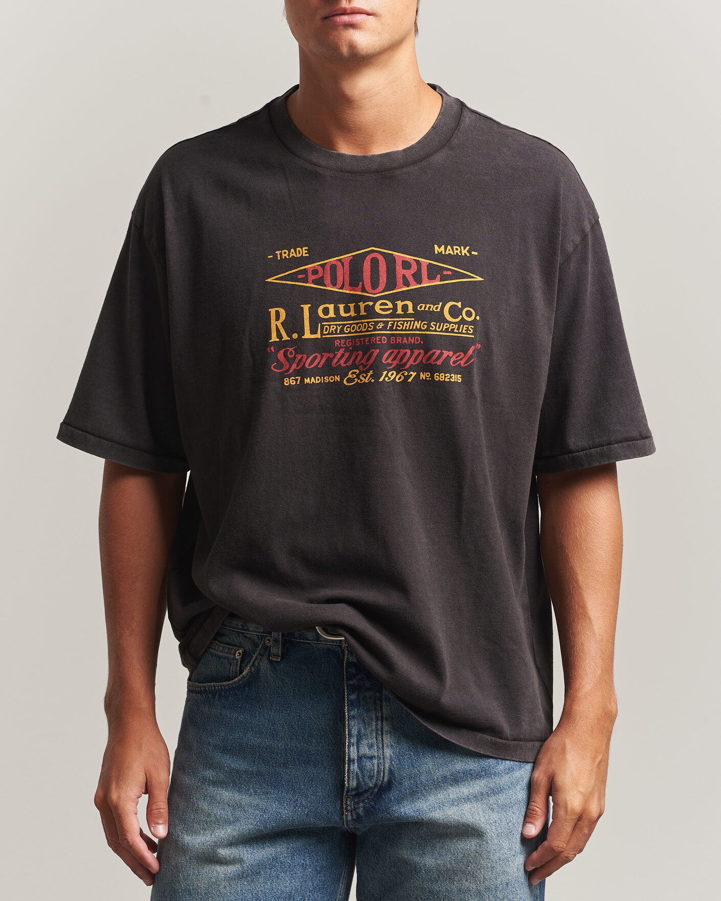 Men | T-Shirts | Polo Ralph Lauren | Relaxed Fit Print T-Shirt Polo Black