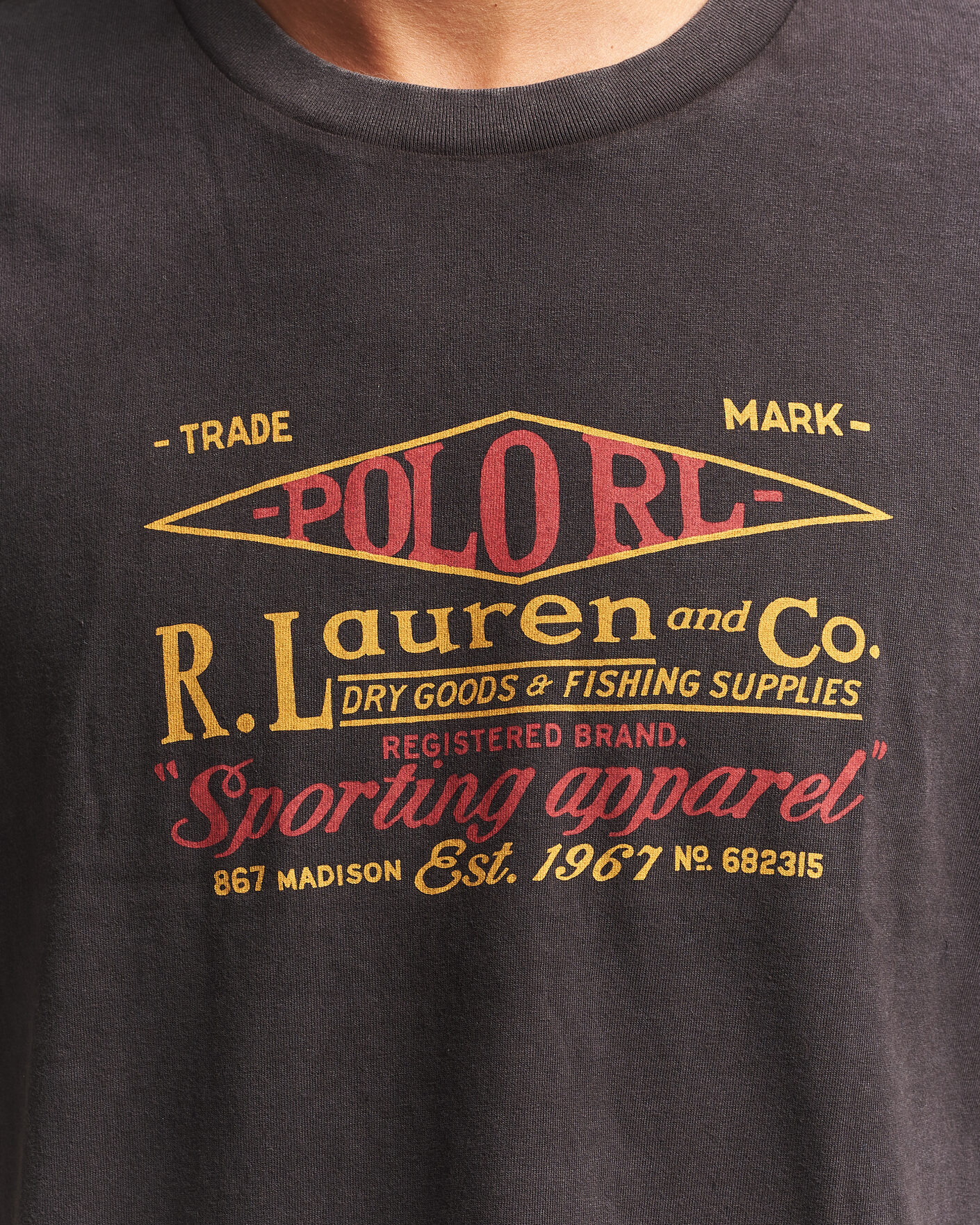 Men | T-Shirts | Polo Ralph Lauren | Relaxed Fit Print T-Shirt Polo Black