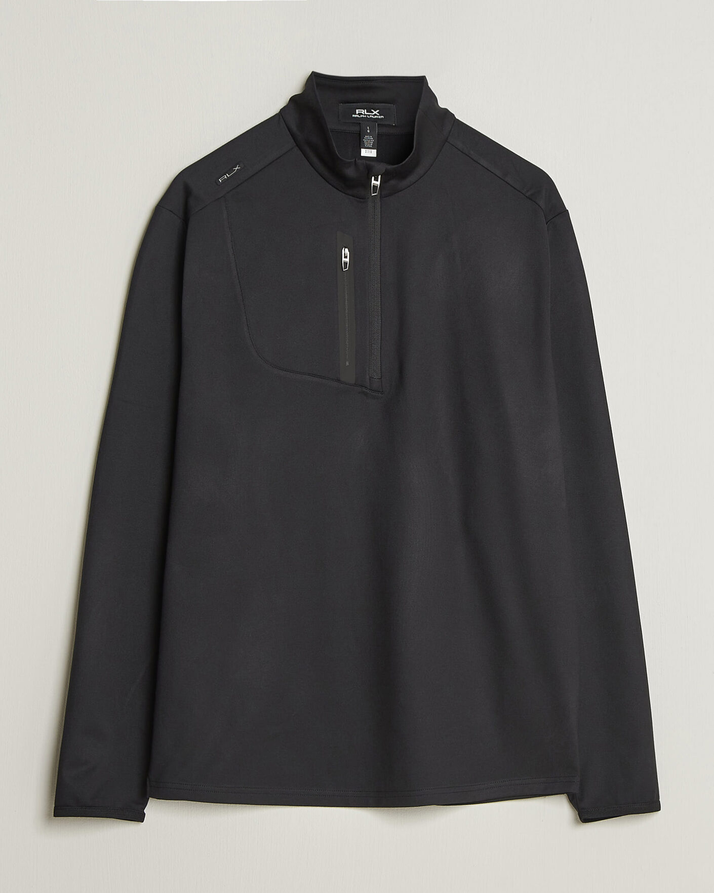 Men | Golf Clothing | Polo Ralph Lauren | Luxury Jersey Half Zip Polo Black