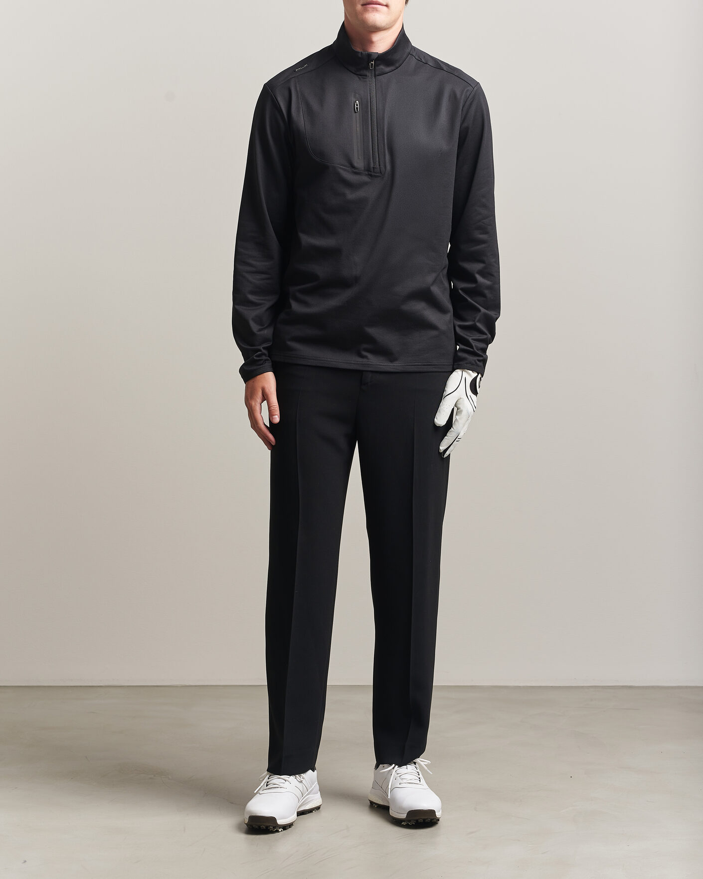 Men | Sweaters & Knitwear | Polo Ralph Lauren | Luxury Jersey Half Zip Polo Black