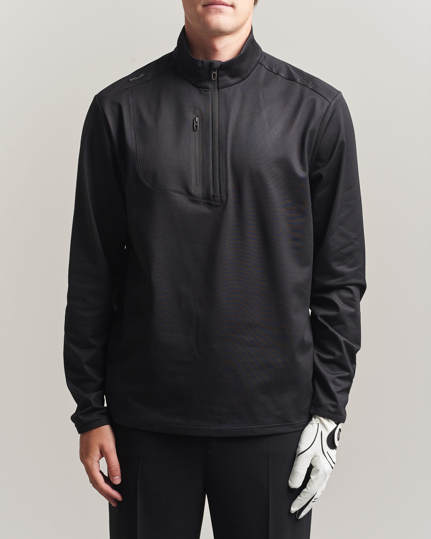 Men | Sweaters & Knitwear | Polo Ralph Lauren | Luxury Jersey Half Zip Polo Black
