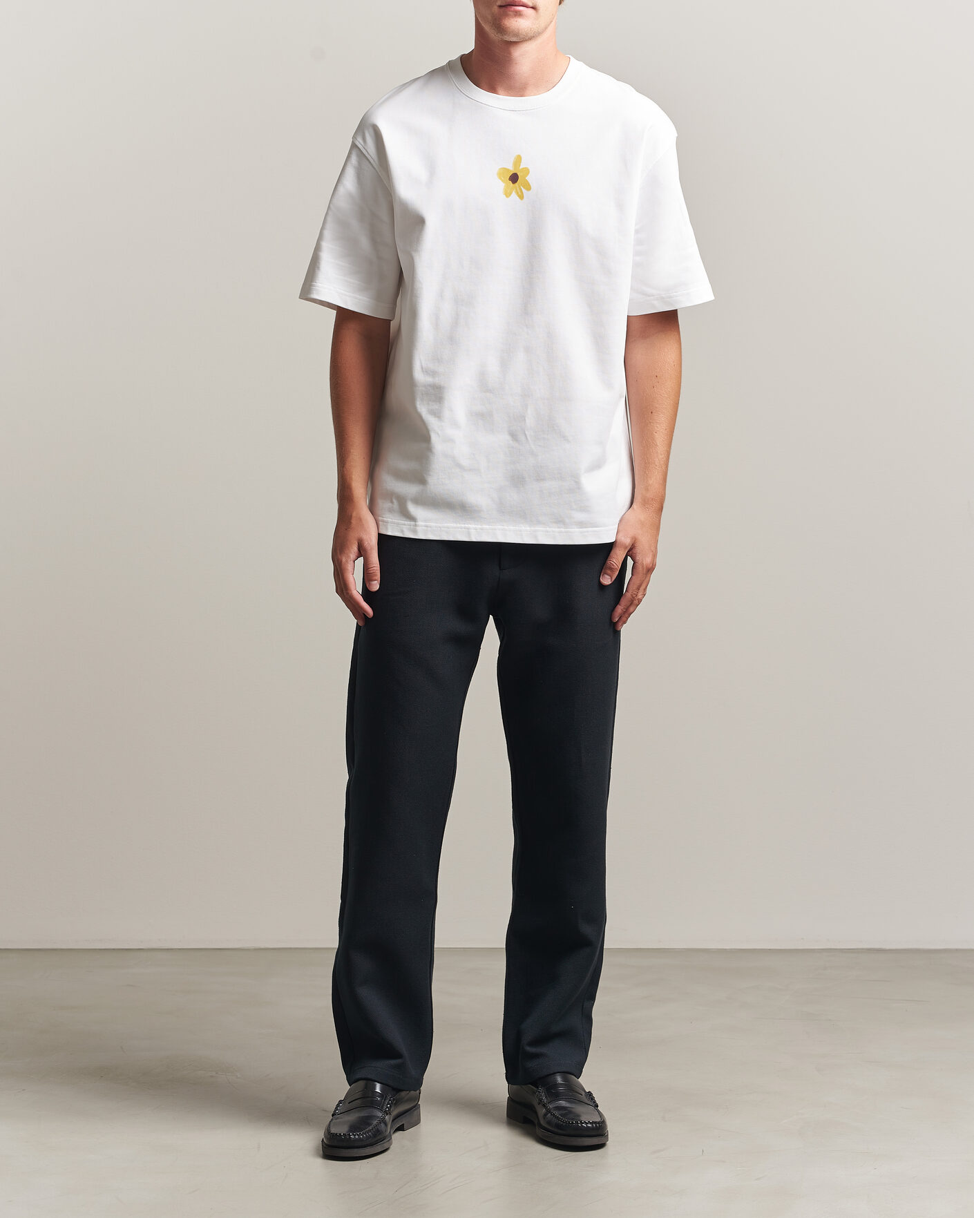 Men | Trousers | Samsøe Samsøe | Jabari Brushed Cotton Drawstring Trousers Dark Grey Melange