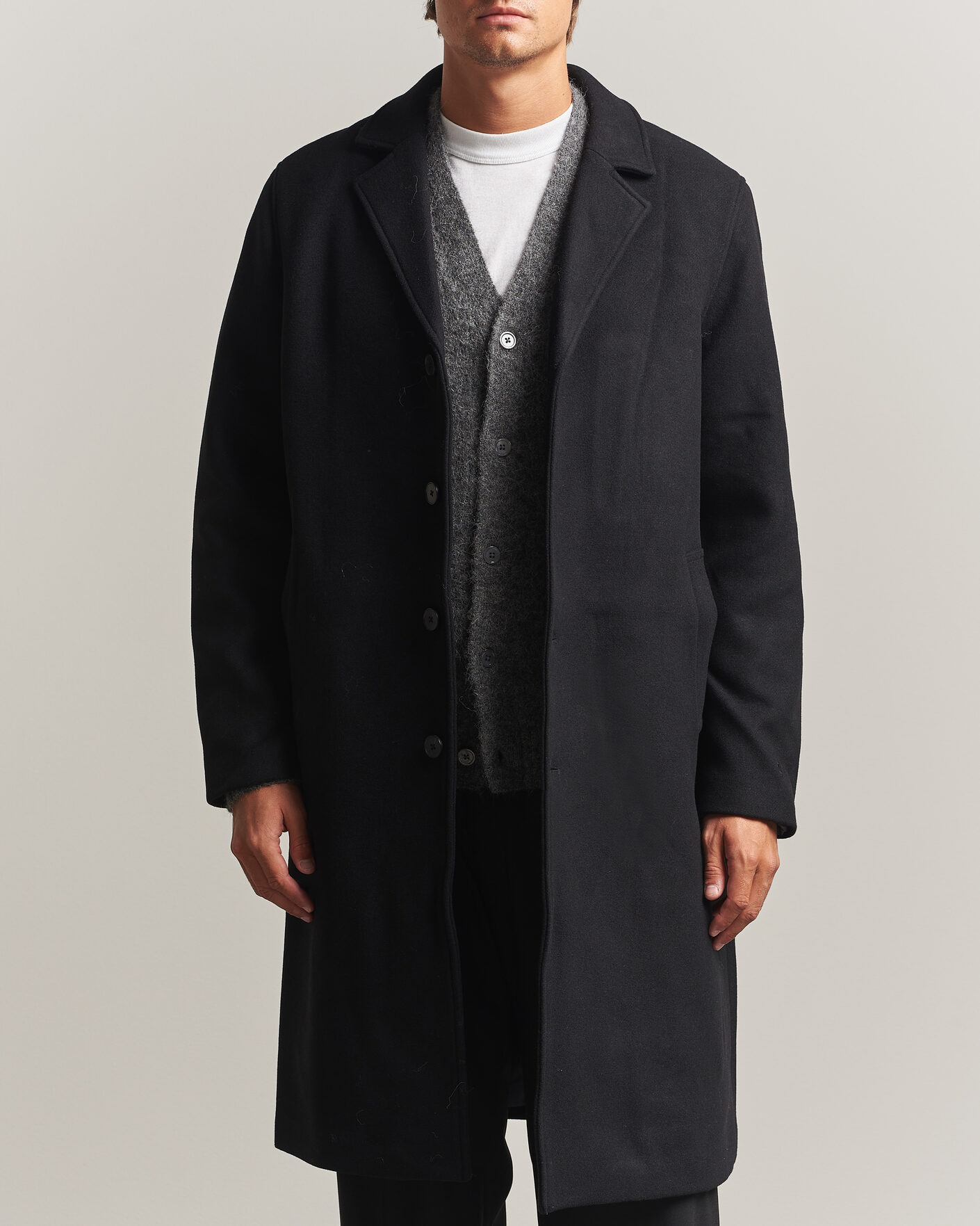 Men | Coats & Jackets | Samsøe Samsøe | Falco Wool Coat Black