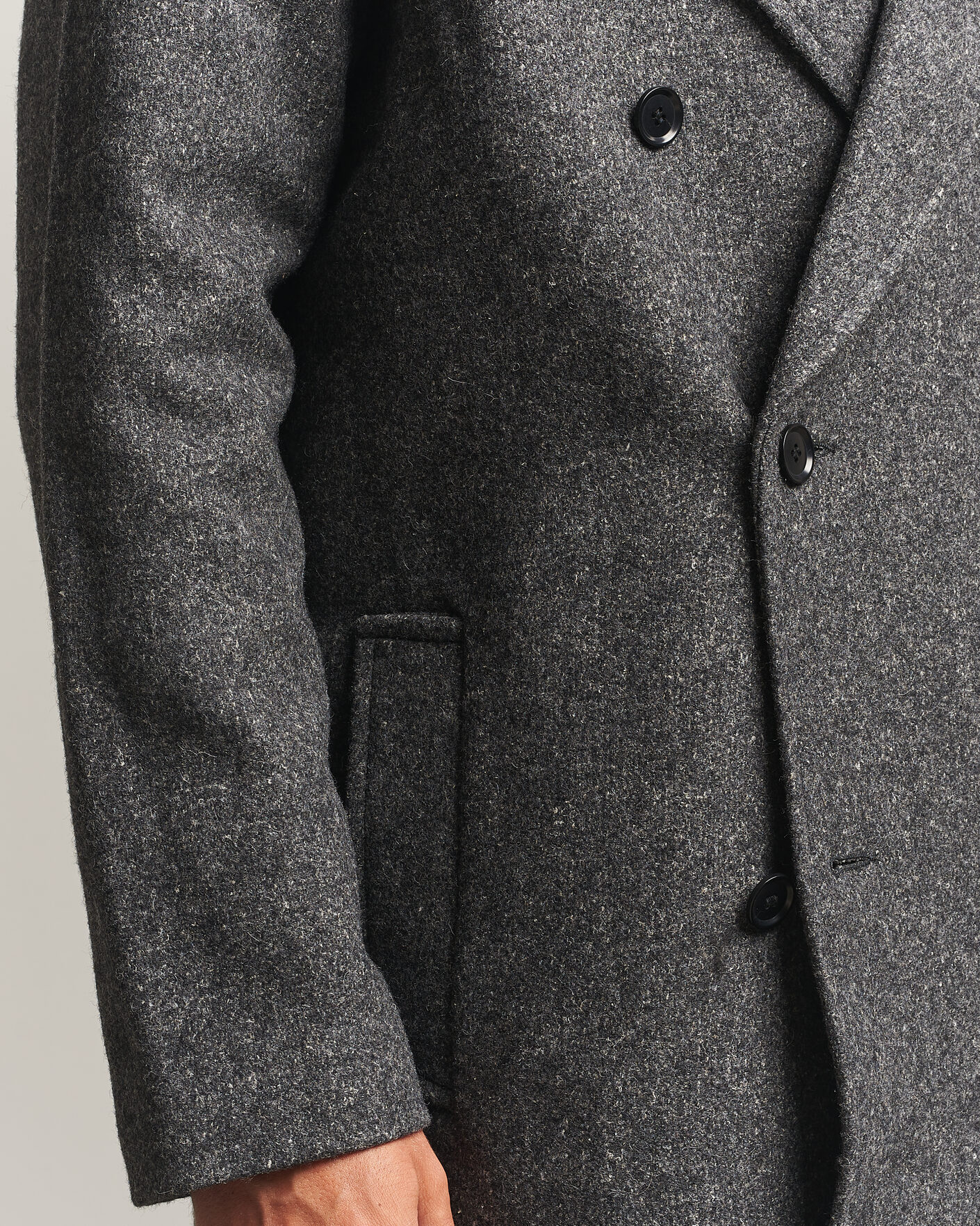 Men | Coats & Jackets | Samsøe Samsøe | Vince Wool Double Breasted Coat Dark Grey Melange