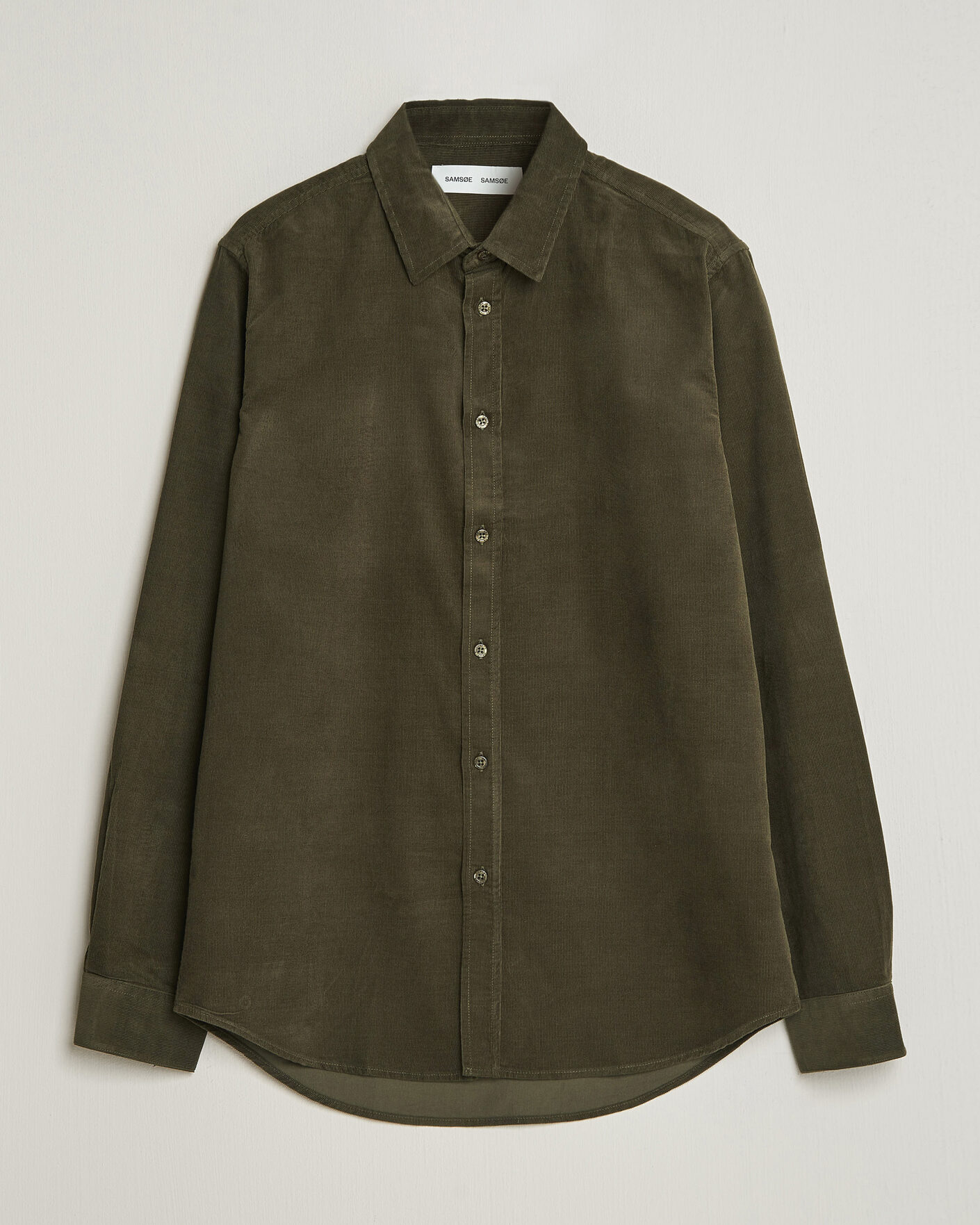 Men | Shirts | Samsøe Samsøe | Liam Baby Cord Shirt Forest Night