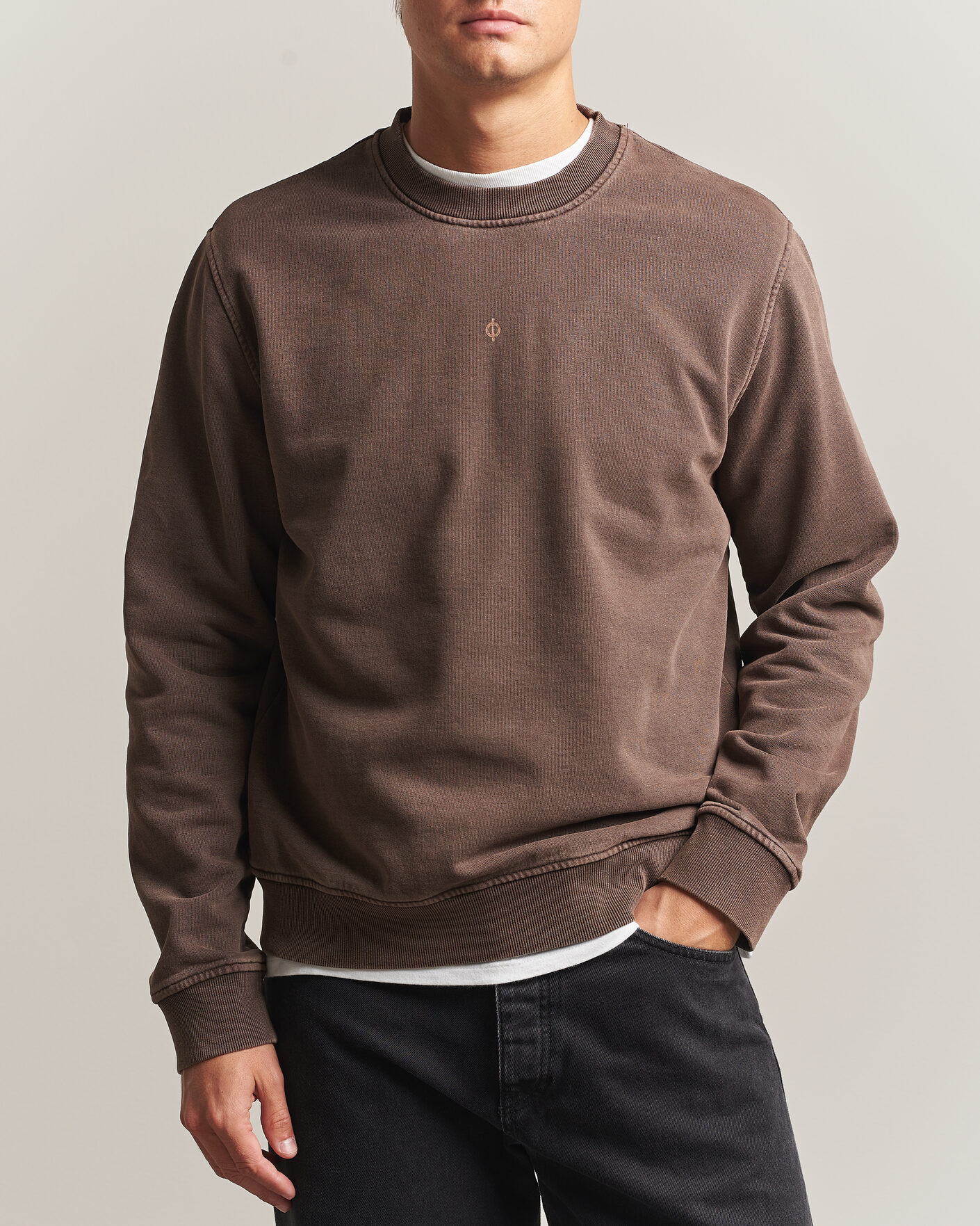 Men | Sweaters & Knitwear | Samsøe Samsøe | Ollie Washed Crew Neck Sweatshirt Delicioso