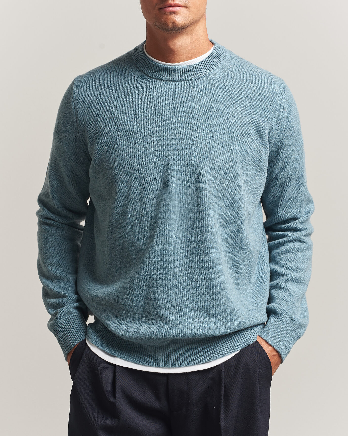 Men | Sweaters & Knitwear | Samsøe Samsøe | Isak Knitted Crew Neck Stormy Sea