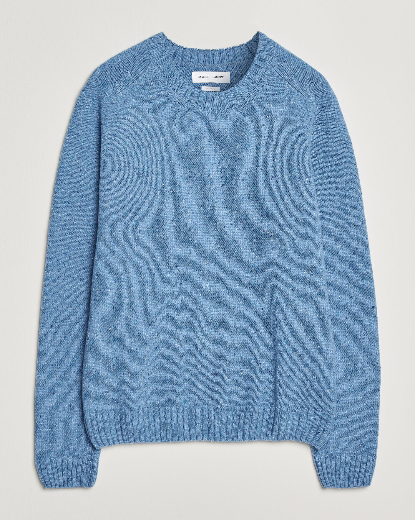 Men | Sweaters & Knitwear | Samsøe Samsøe | Nate Donegal Wool Knitted Striped Sweater Cyaneus