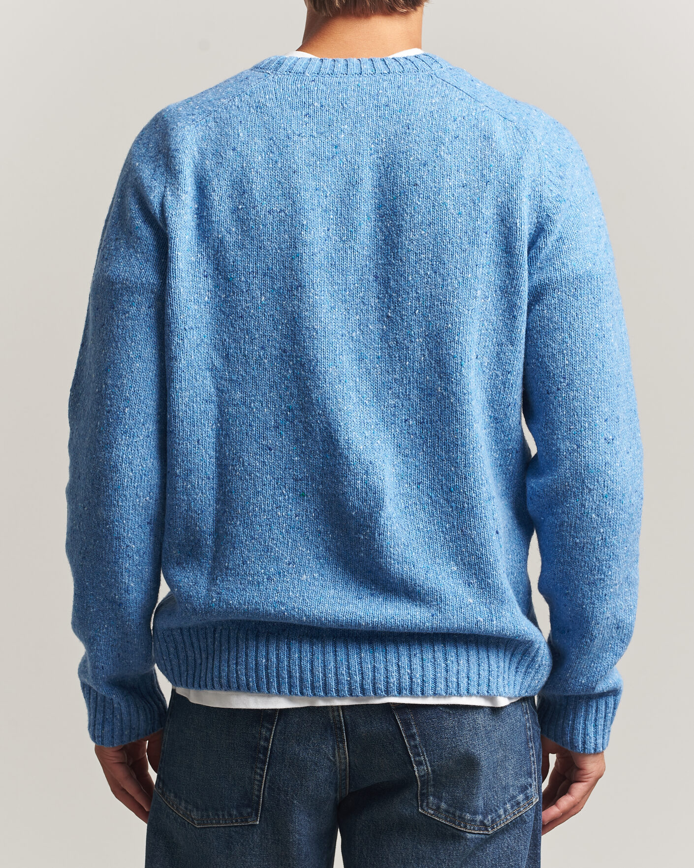 Men | Sweaters & Knitwear | Samsøe Samsøe | Nate Donegal Wool Knitted Striped Sweater Cyaneus