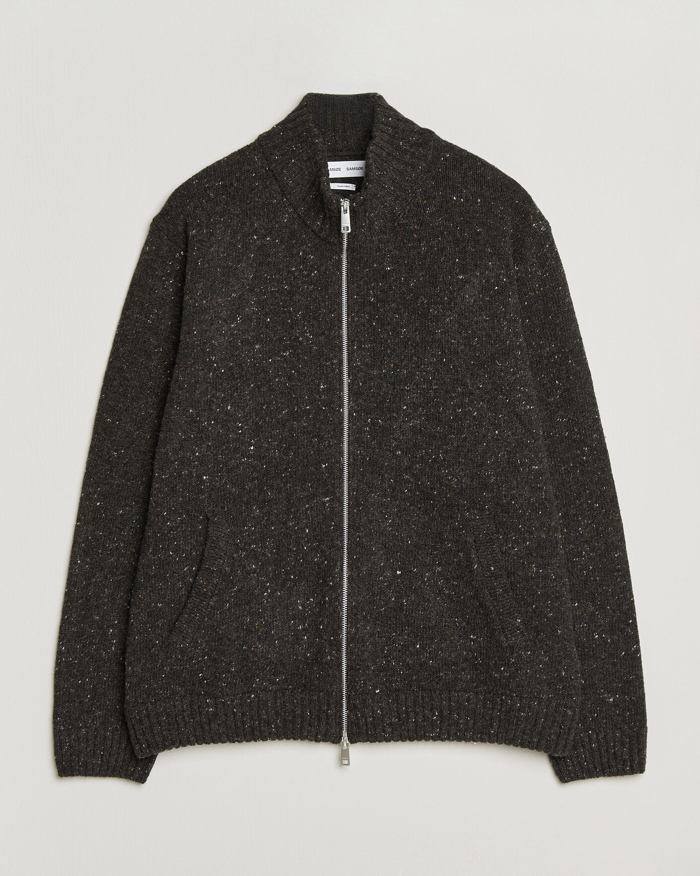 Men | Sweaters & Knitwear | Samsøe Samsøe | Nate Donegal Wool Knitted Full Zip Delicioso