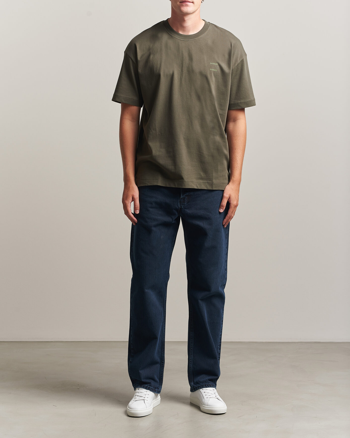 Men | T-Shirts | Samsøe Samsøe | Joel Organic Cotton T-Shirt Forest Night
