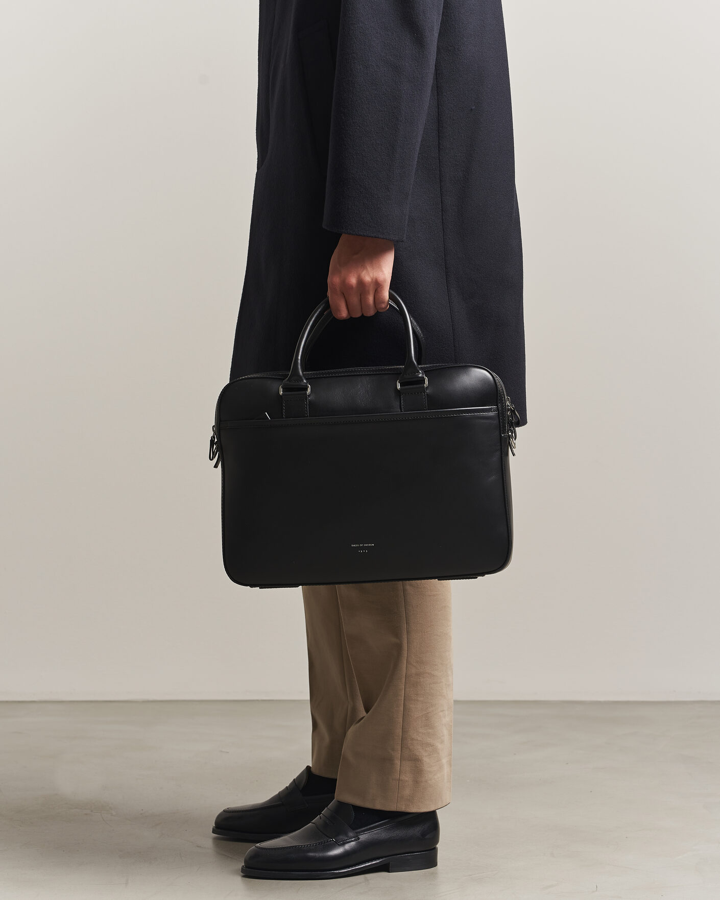 Men | Bags | Tiger of Sweden | Burin Smooth Leather Briefcase Black