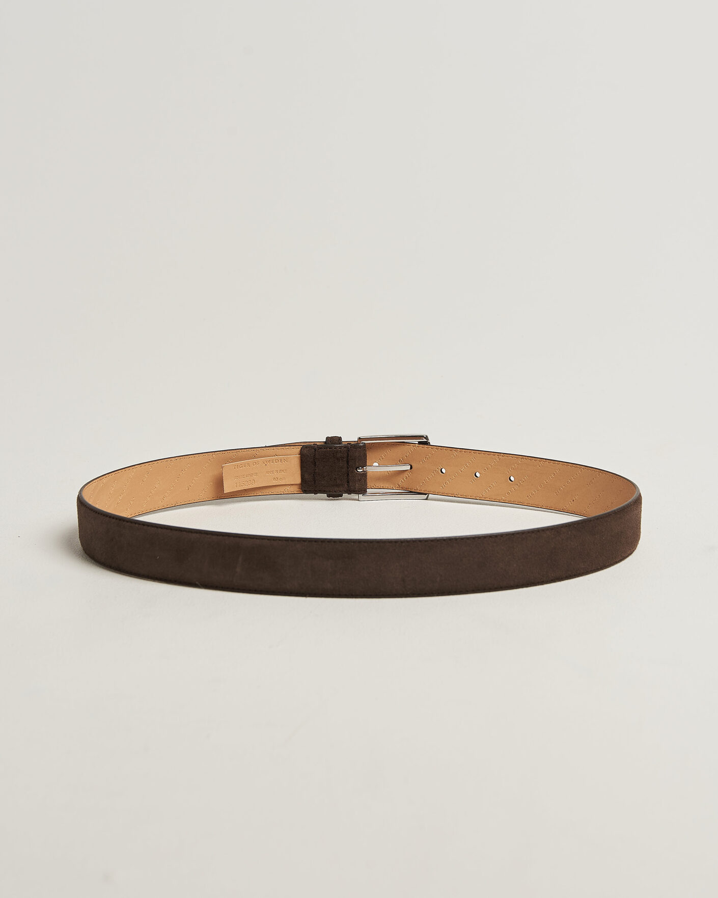 Men | Belts | Tiger of Sweden | Bergstroms Suede Belt Dark Brown