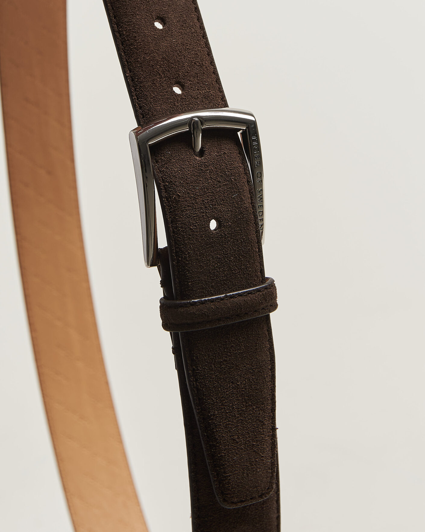 Men | Belts | Tiger of Sweden | Bergstroms Suede Belt Dark Brown