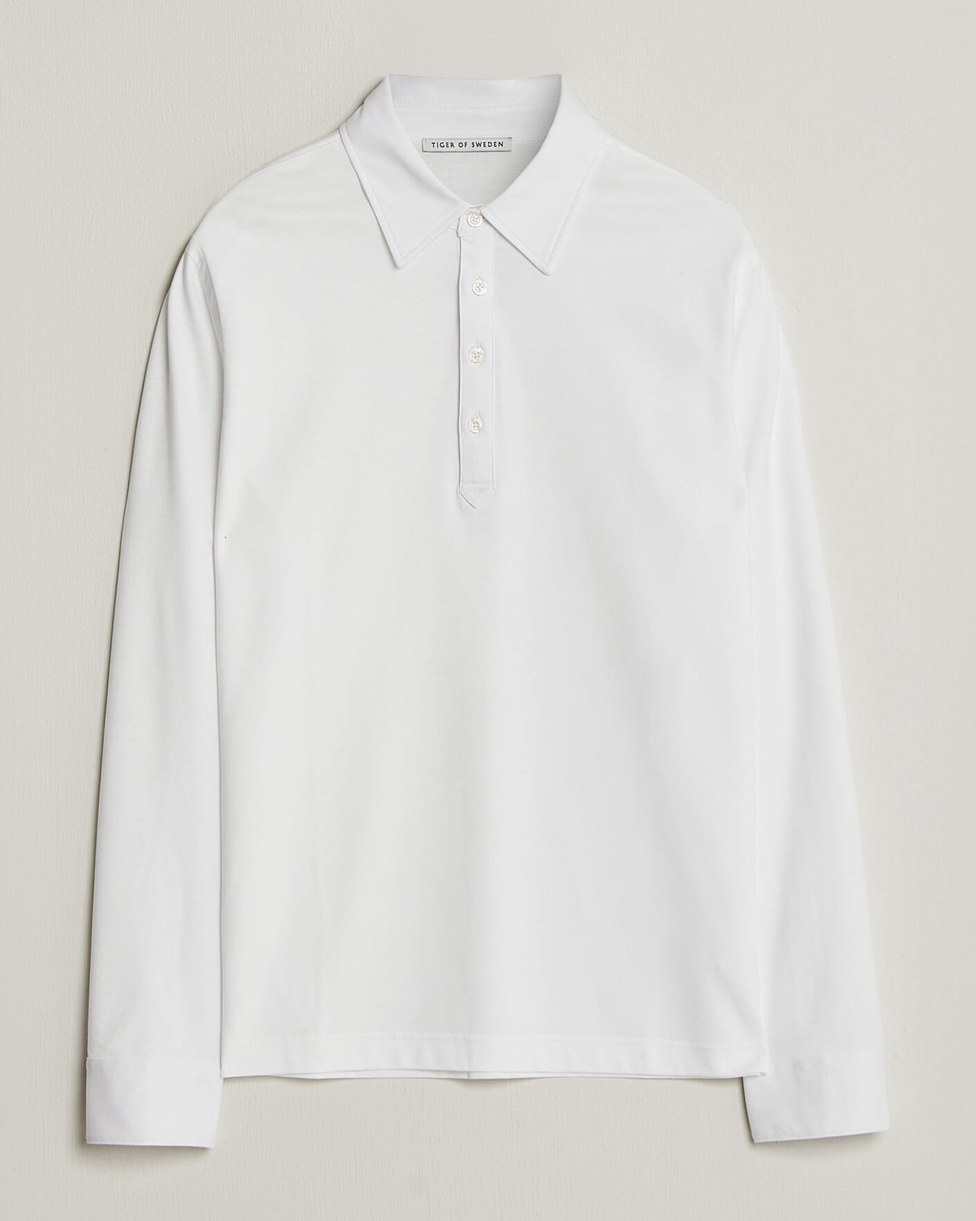 Men | Polo Shirts | Tiger of Sweden | Tanner Mercerized Cotton Polo Pure White