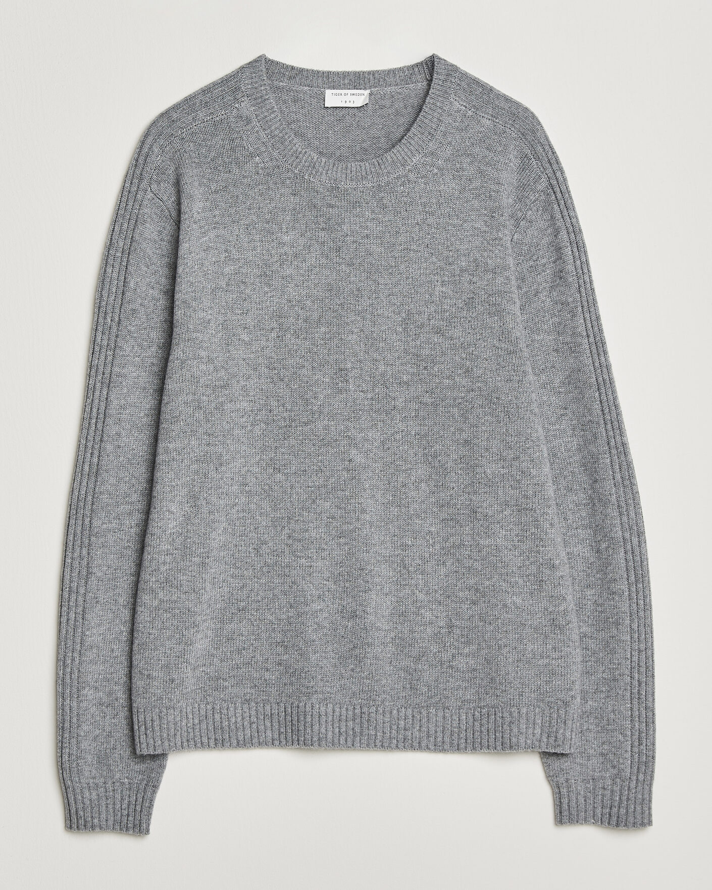 Men | Sweaters & Knitwear | Tiger of Sweden | Wilfred Wool/Cashmere Sweater Light Grey Melange
