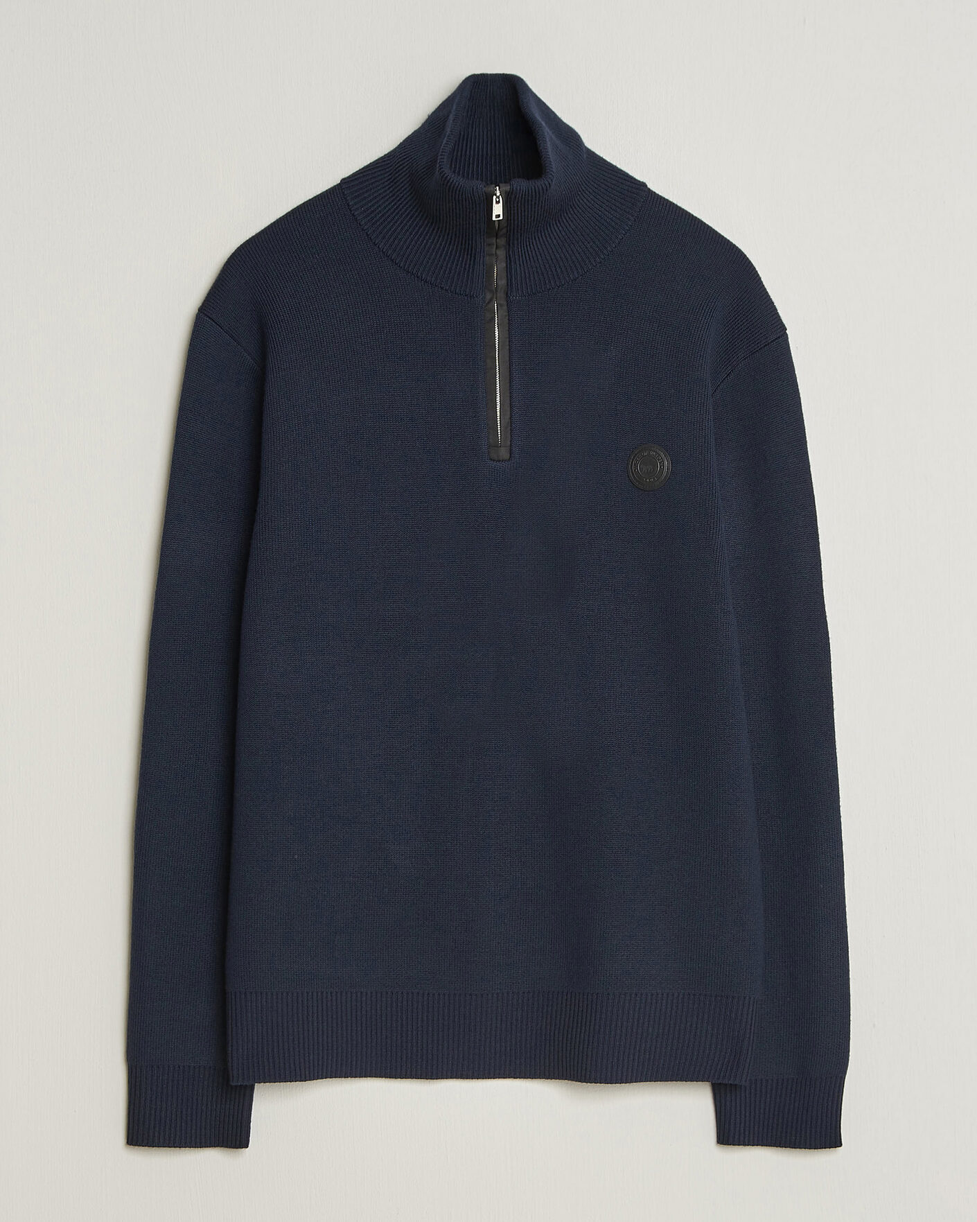 Men | Sweaters & Knitwear | Tiger of Sweden | Hamish Wool Heavy Knitted Half Zip Night Grape
