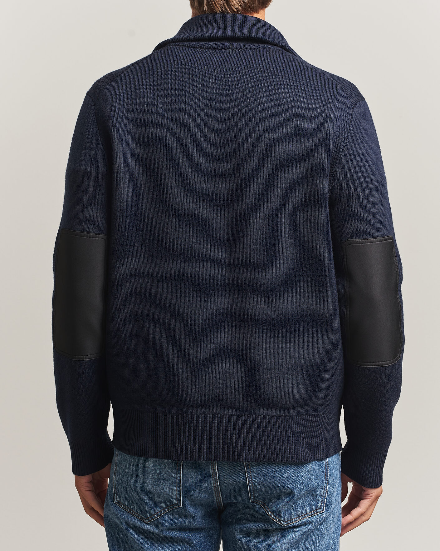 Men | Sweaters & Knitwear | Tiger of Sweden | Hamish Wool Heavy Knitted Half Zip Night Grape