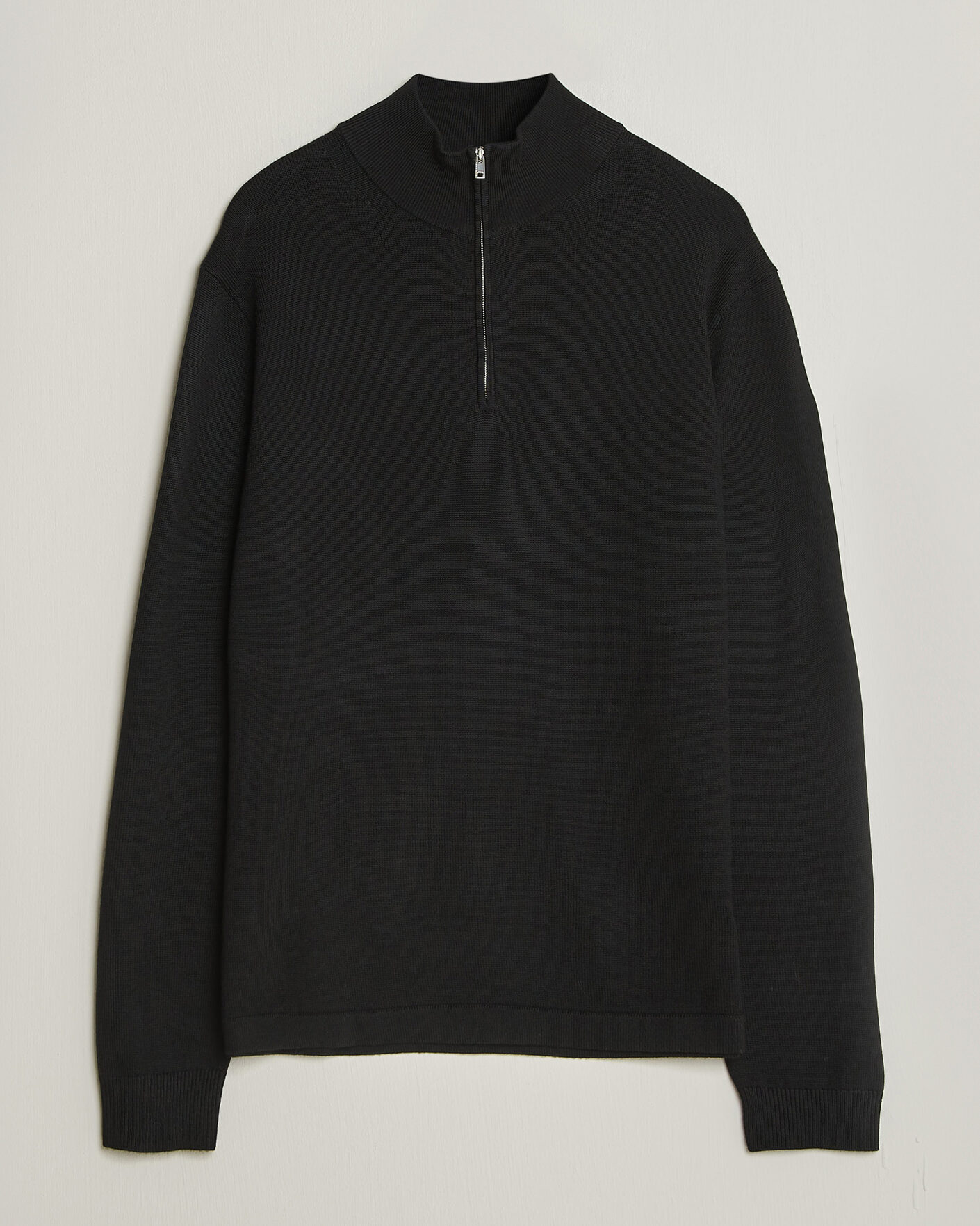 Men | Sweaters & Knitwear | Tiger of Sweden | Travis Wool Half Zip Black