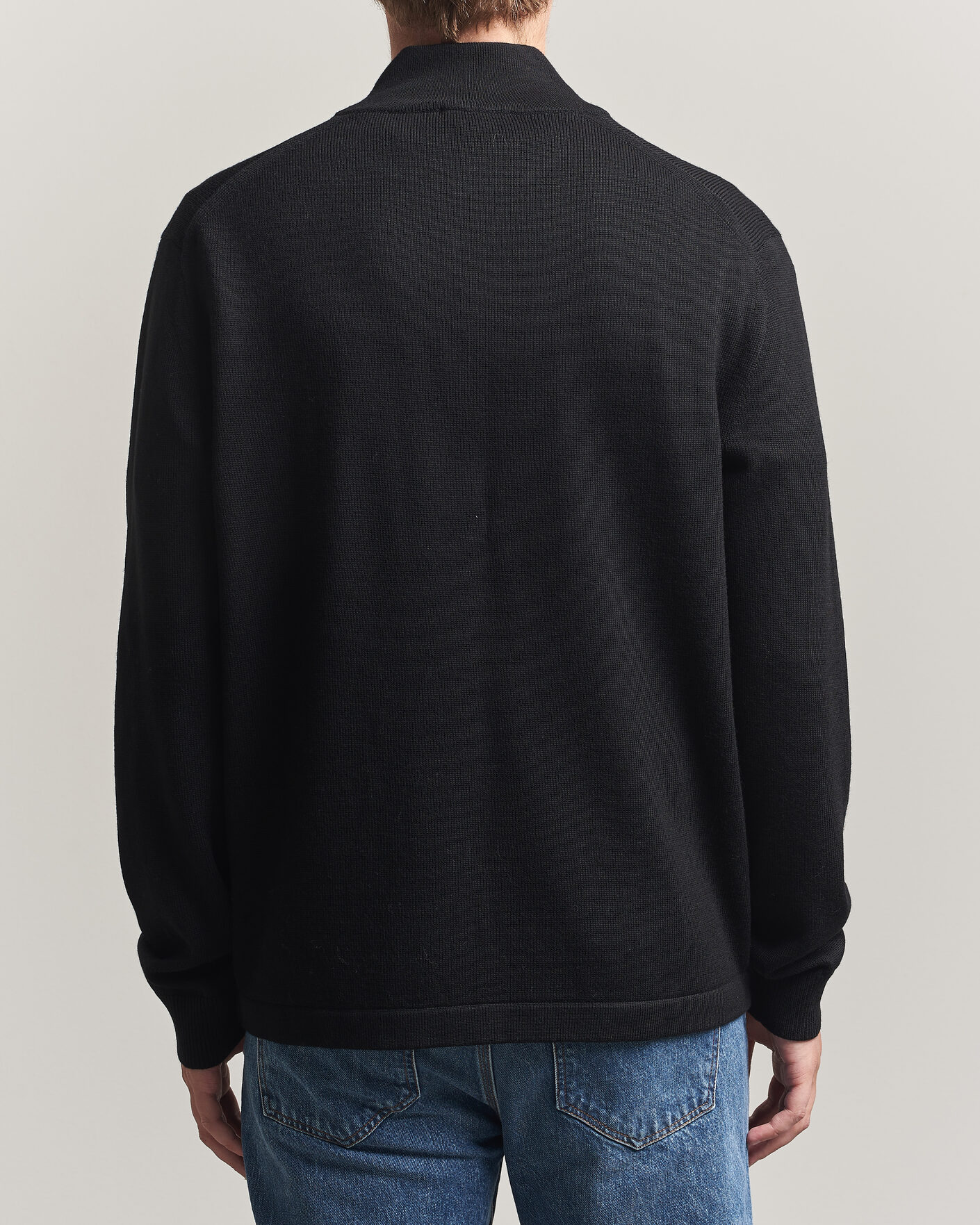 Men | Sweaters & Knitwear | Tiger of Sweden | Travis Wool Half Zip Black
