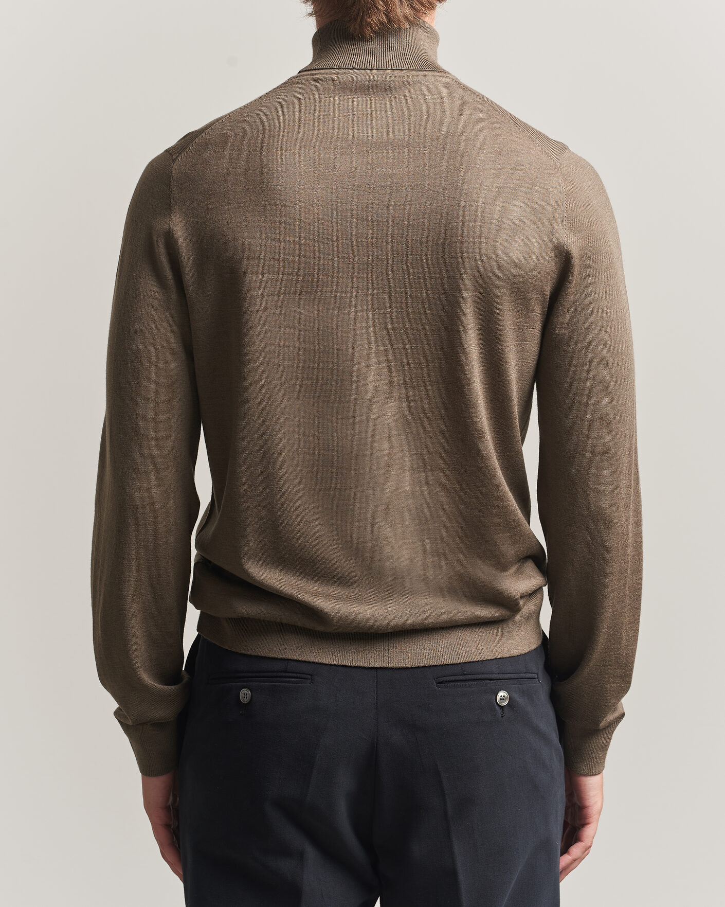 Men | Sweaters & Knitwear | Tiger of Sweden | Nevile Extra Fine Merino Polo Aged Timber