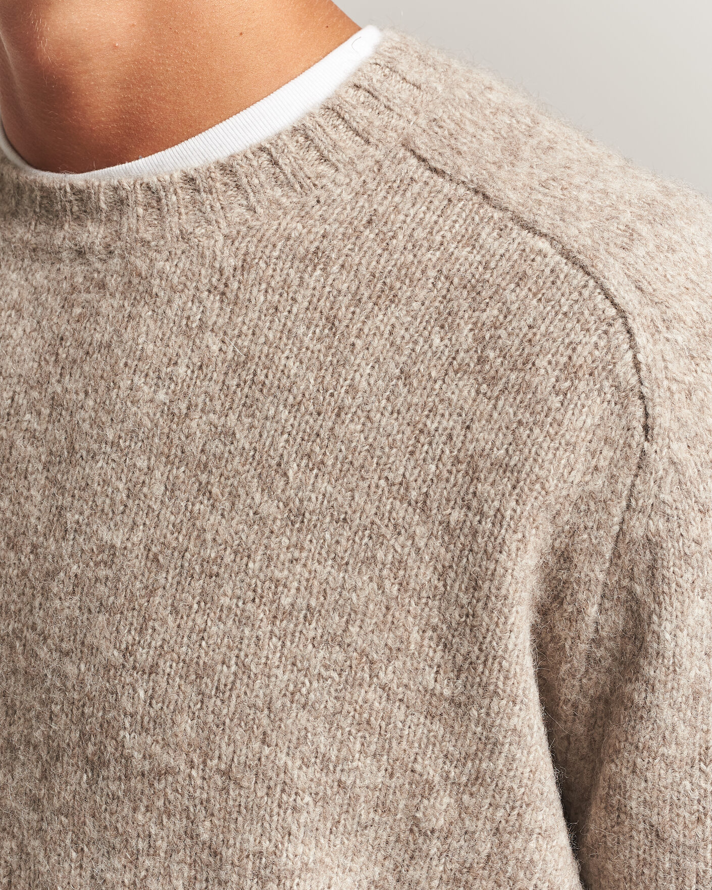 Men | Sweaters & Knitwear | Tiger of Sweden | Adryan Yak/Alpaca Knitted Sweater Stone Melange