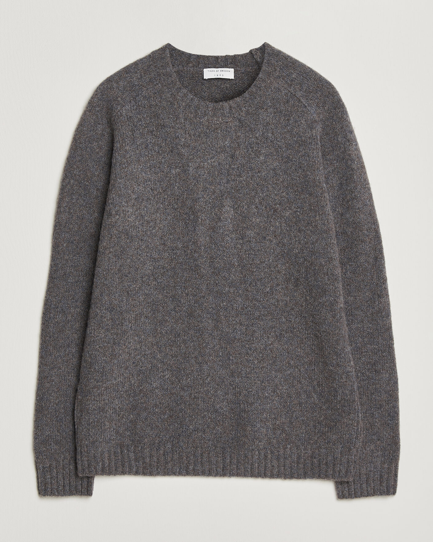 Men | Sweaters & Knitwear | Tiger of Sweden | Adryan Yak/Alpaca Knitted Sweater Grey Melange
